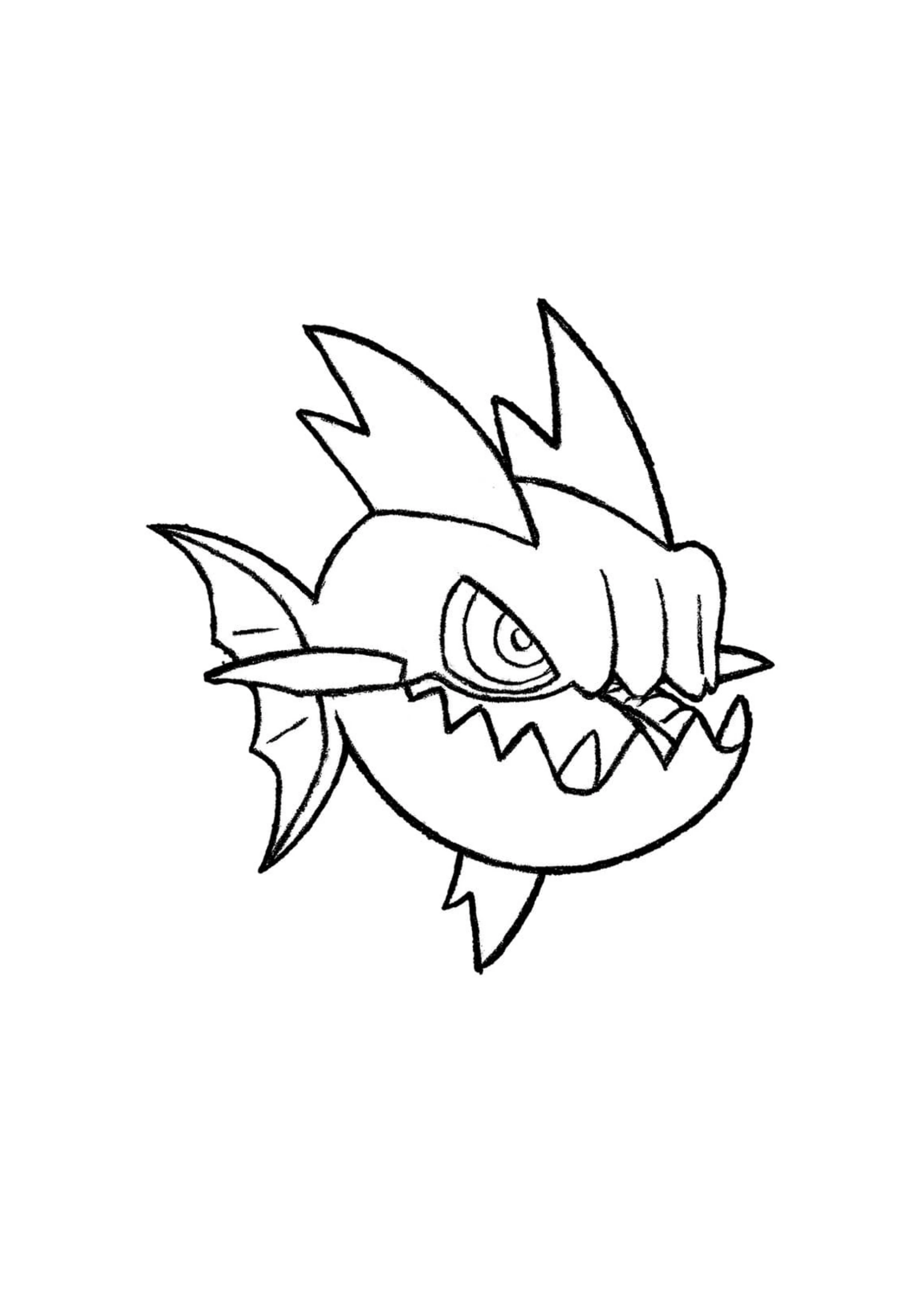 Carvanha coloring page (A4) to print
