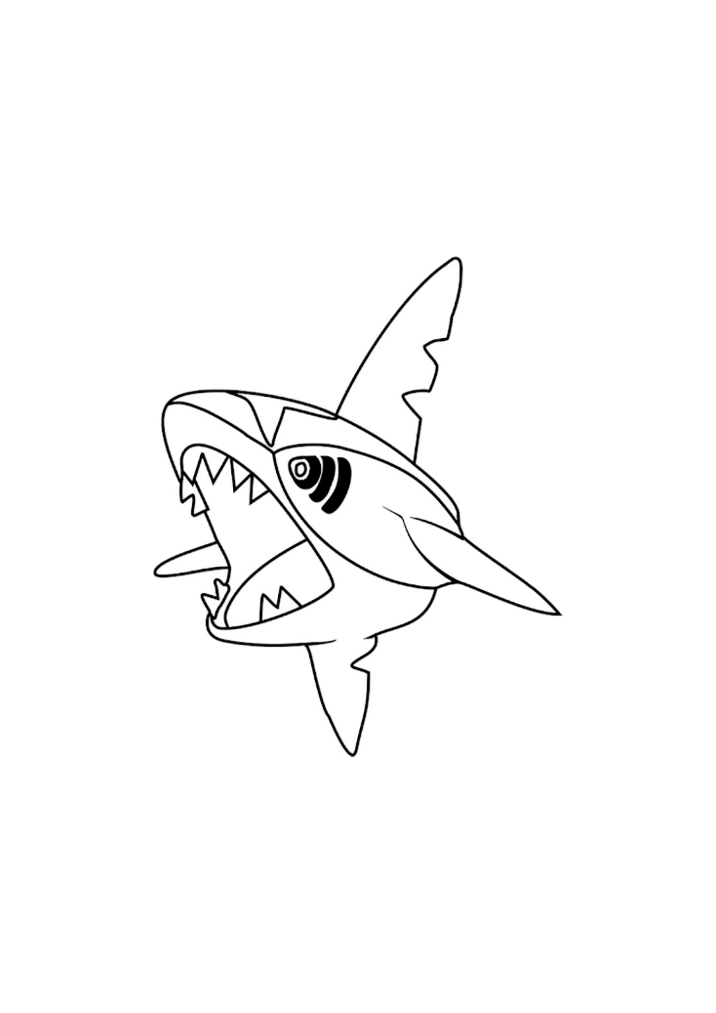 Sharpedo coloring page (A4) to print