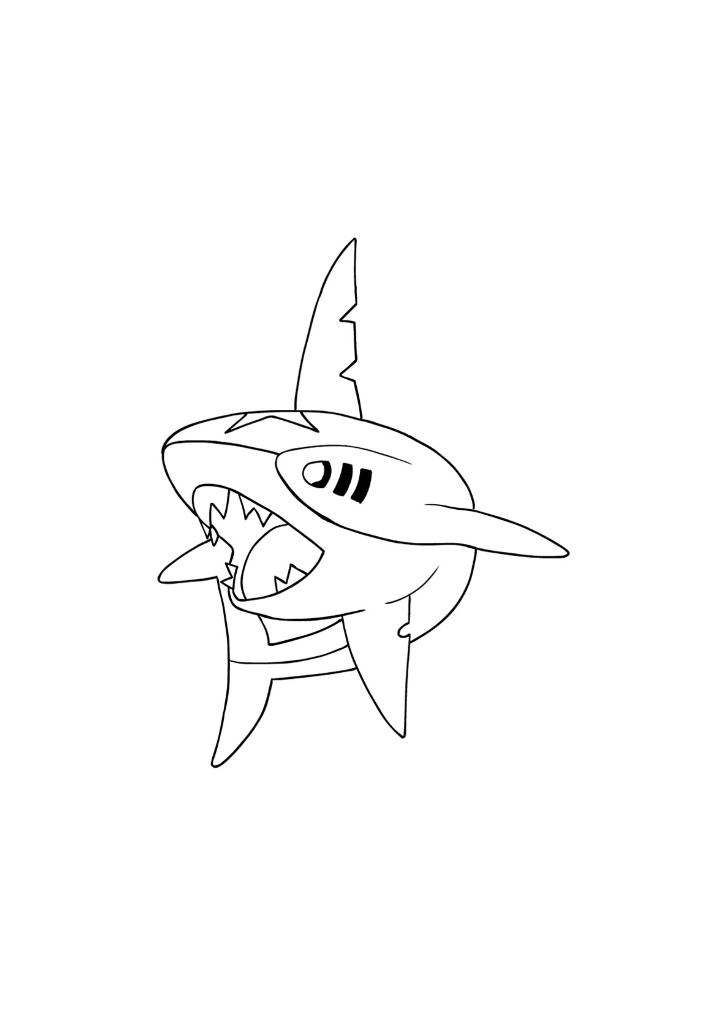 Sharpedo coloring page (A4) to print