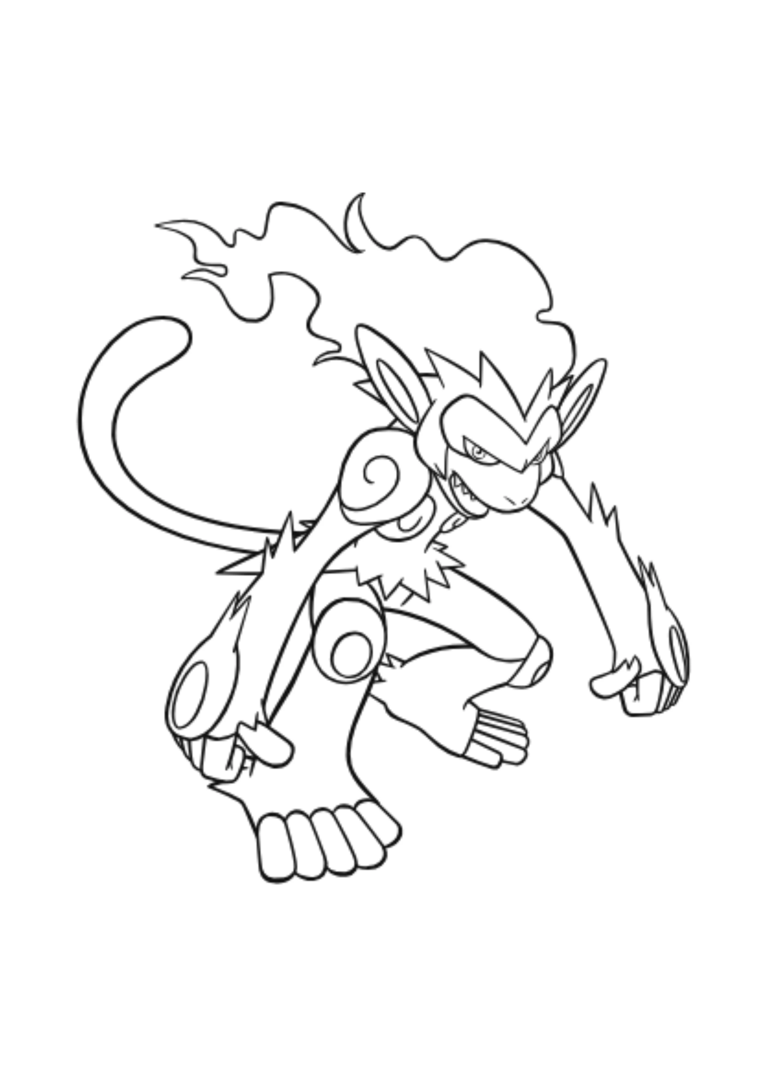Infernape coloring page (A4) to print
