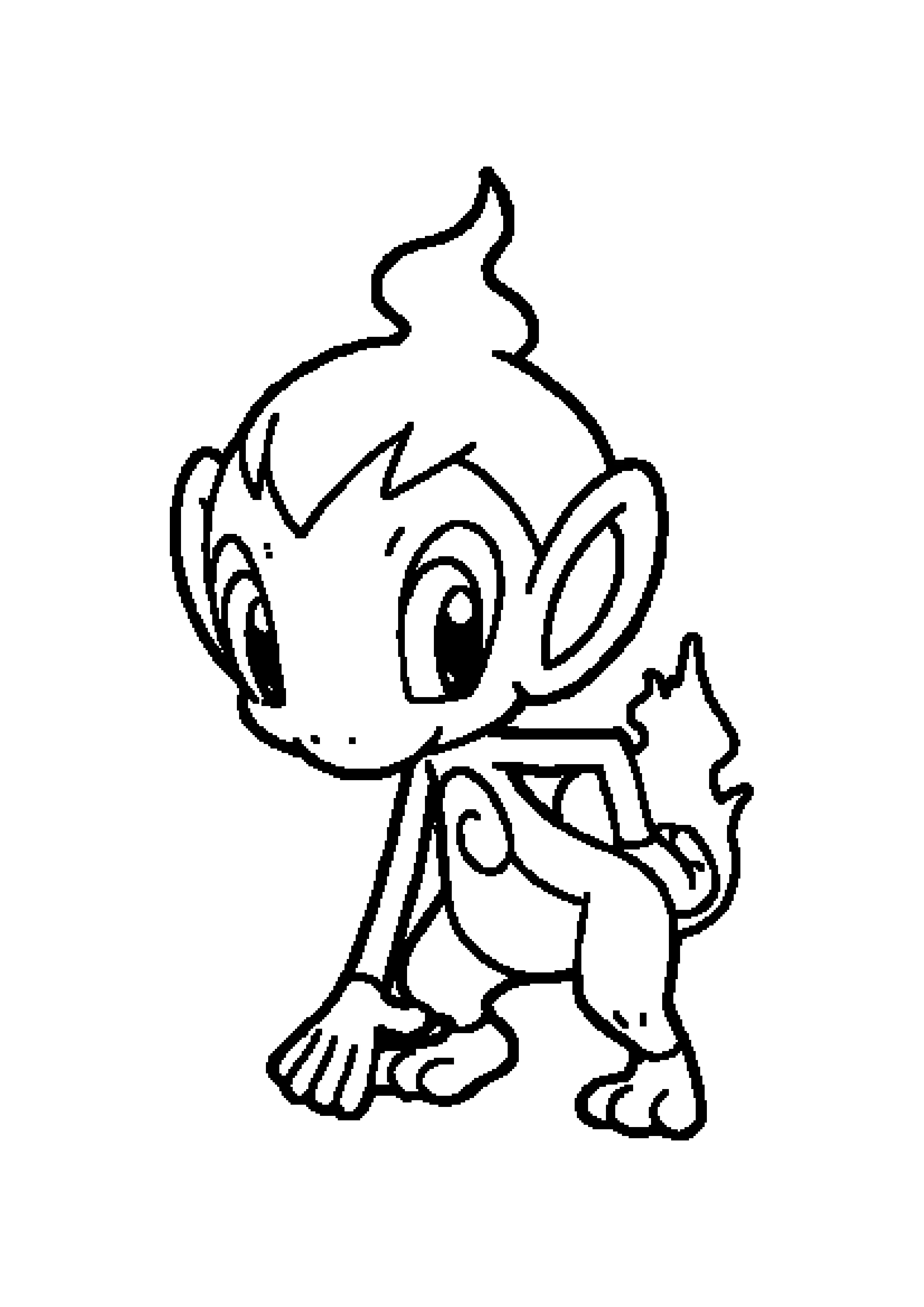 Chimchar coloring page (A4) to print