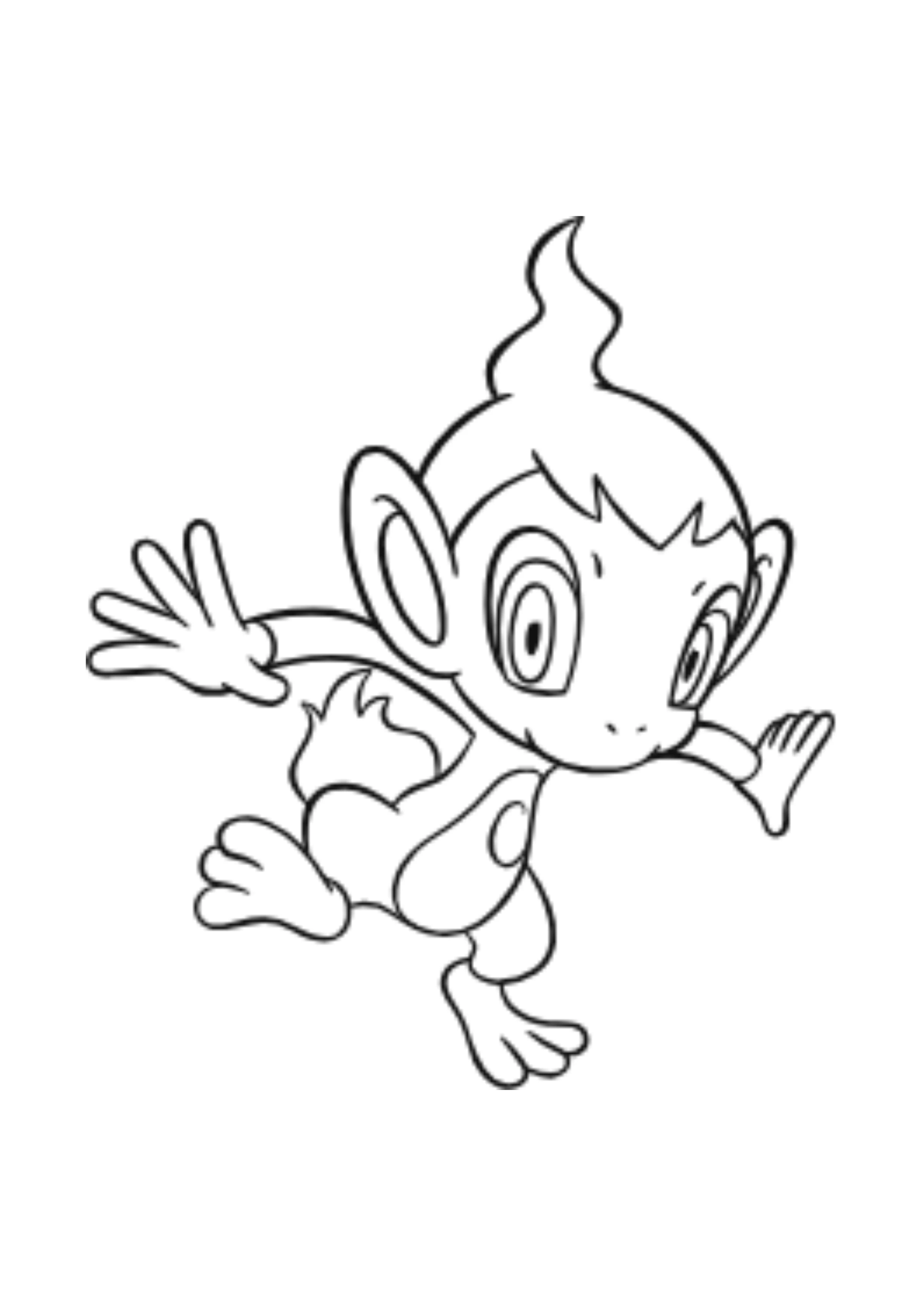 Chimchar coloring page (A4) to print