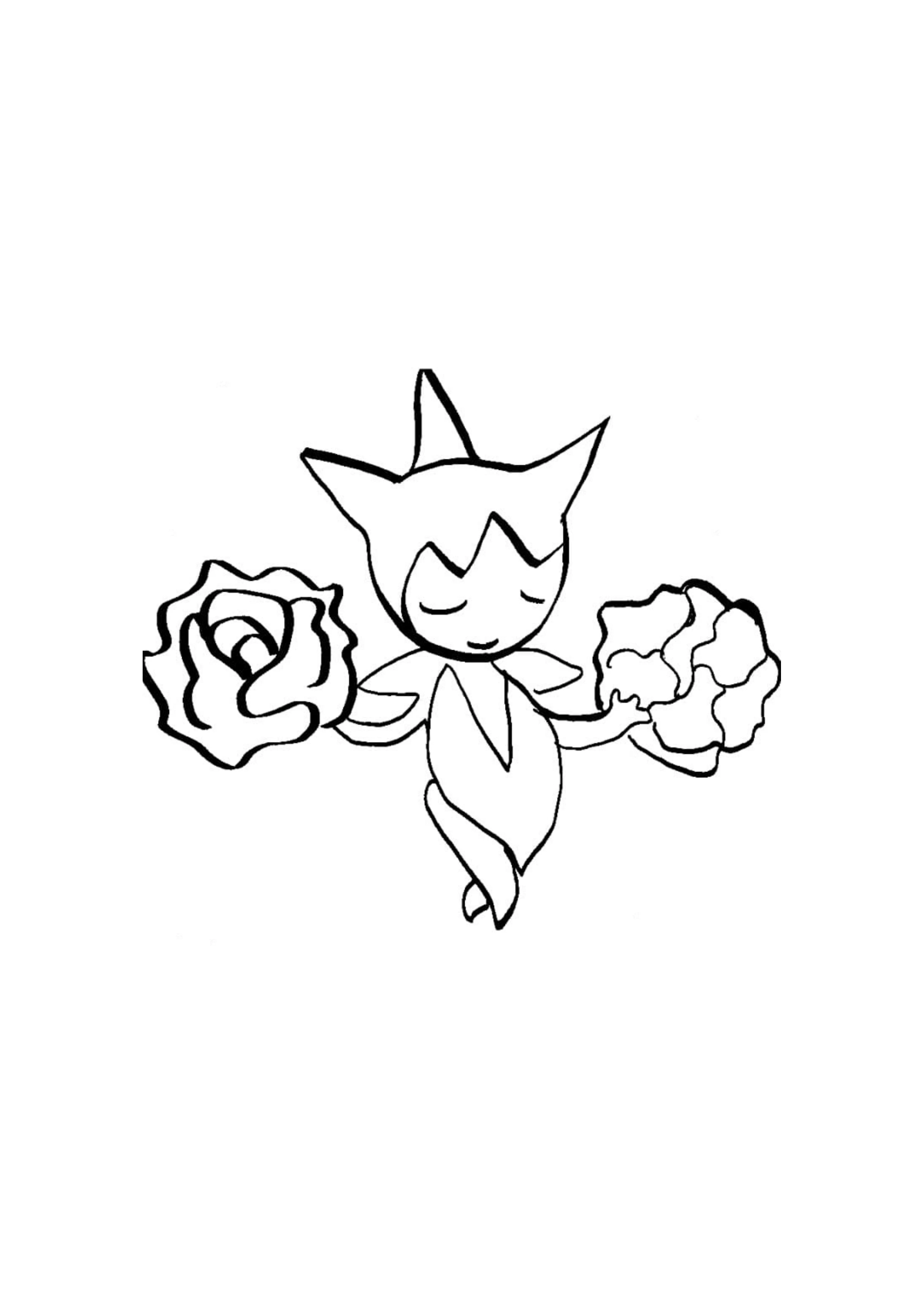 Roselia coloring page (A4) to print