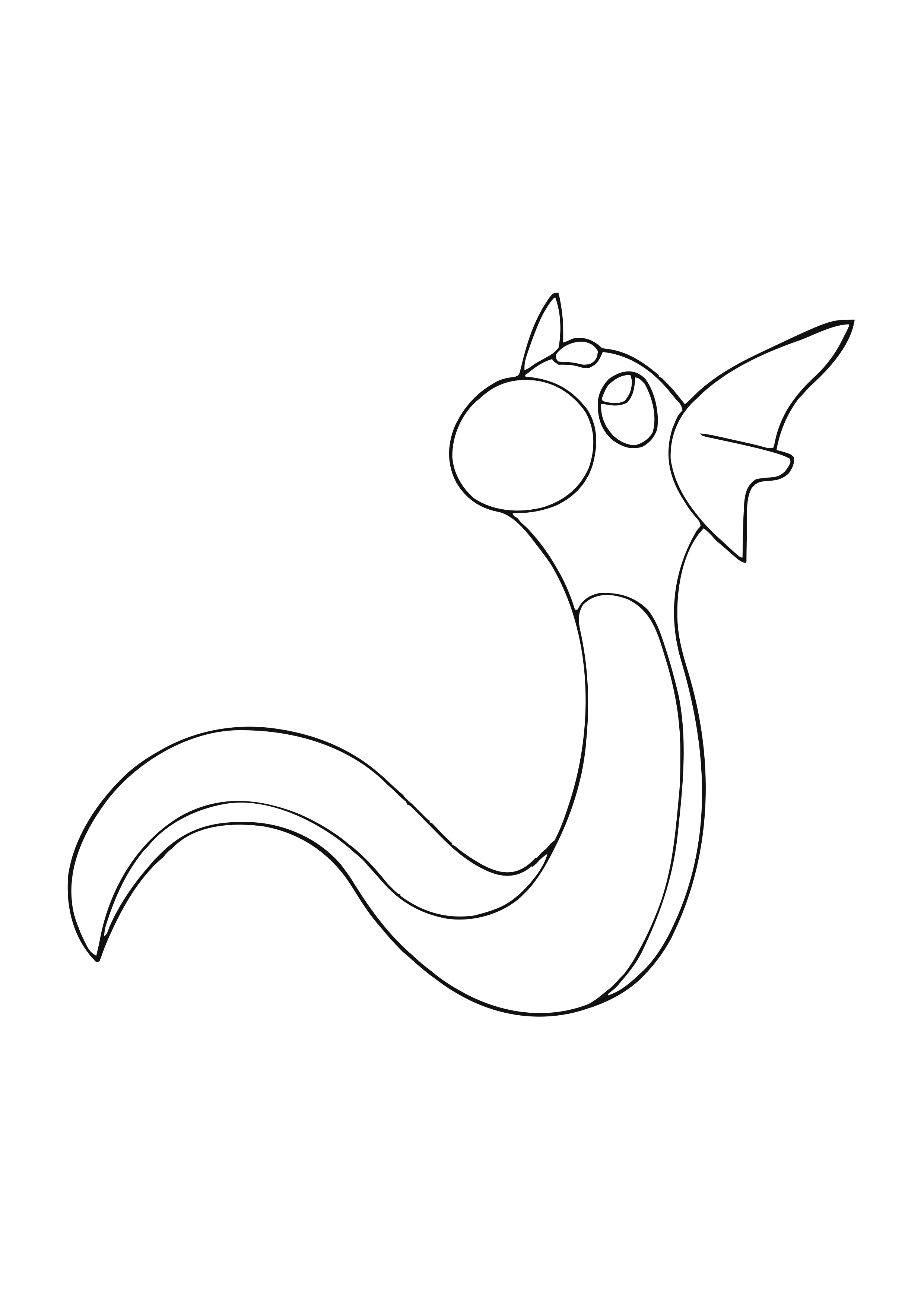 Página para colorear Dratini (A4) para imprimir