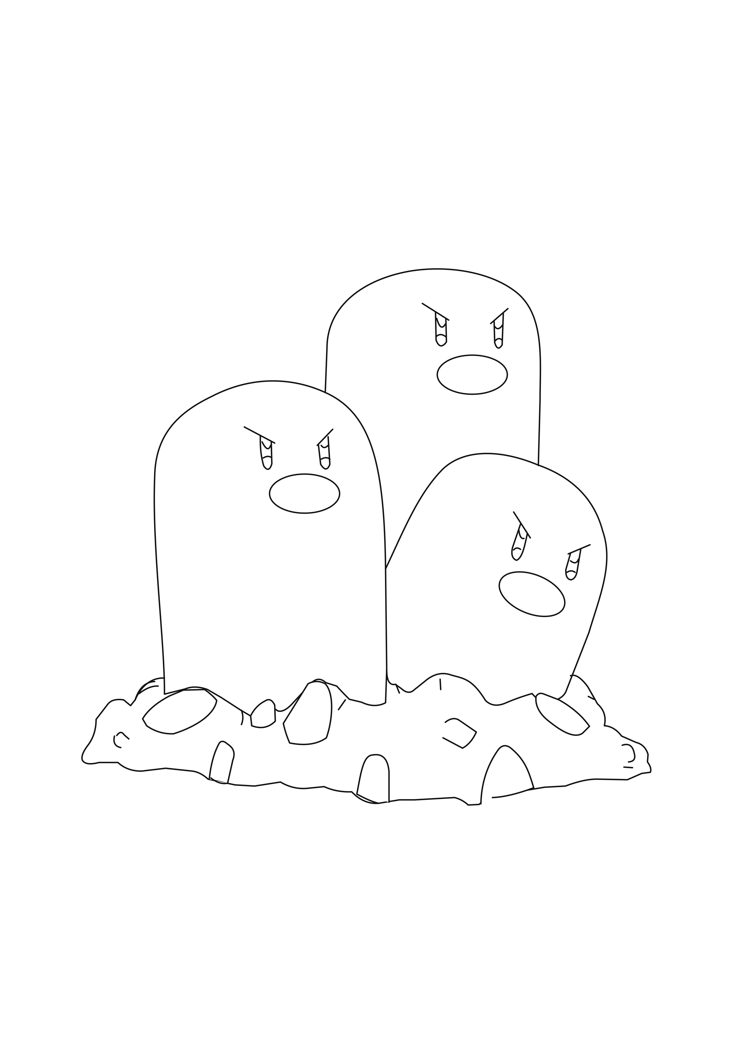 Página para colorear Dugtrio (A4) para imprimir