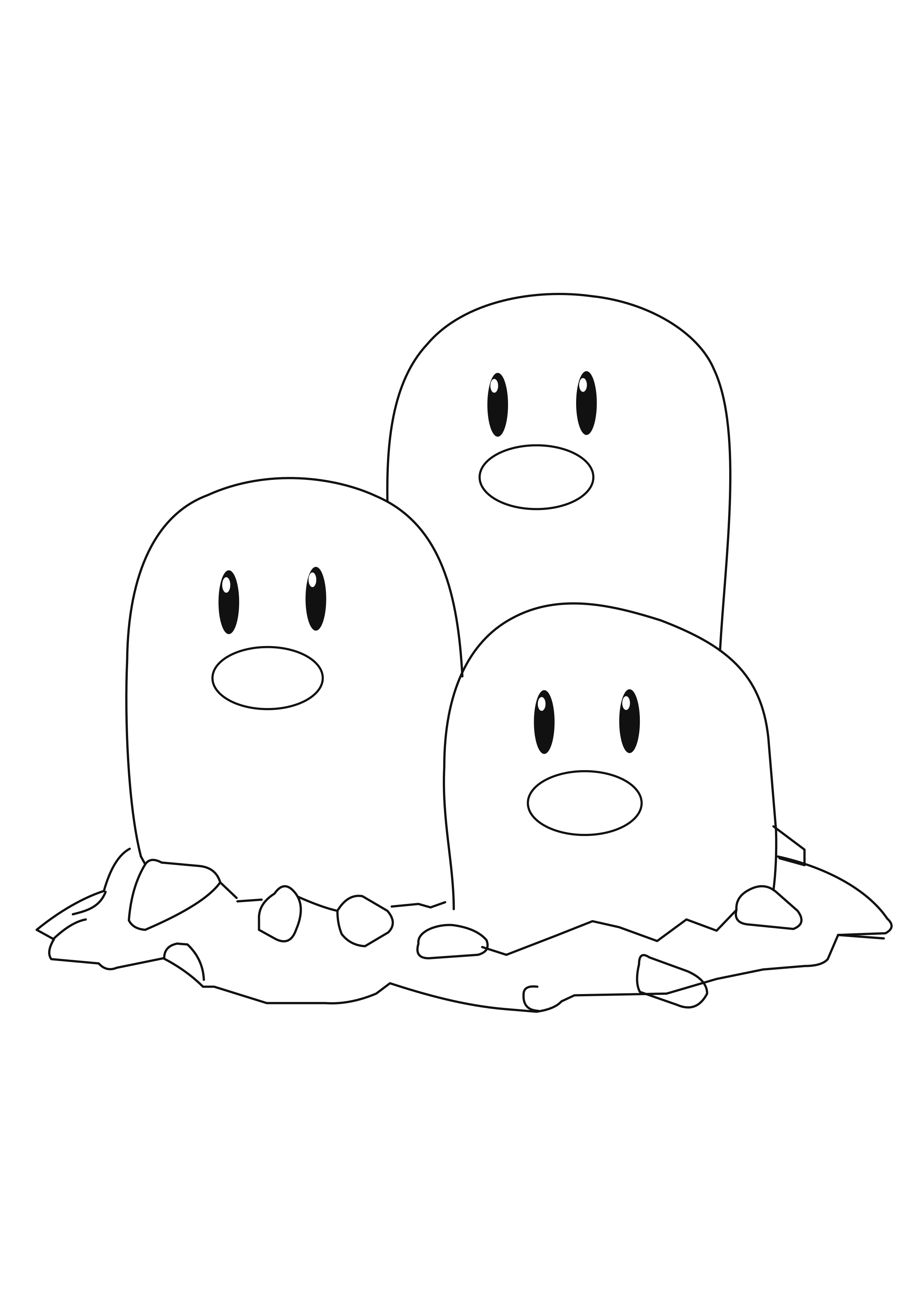 Página para colorear Dugtrio (A4) para imprimir