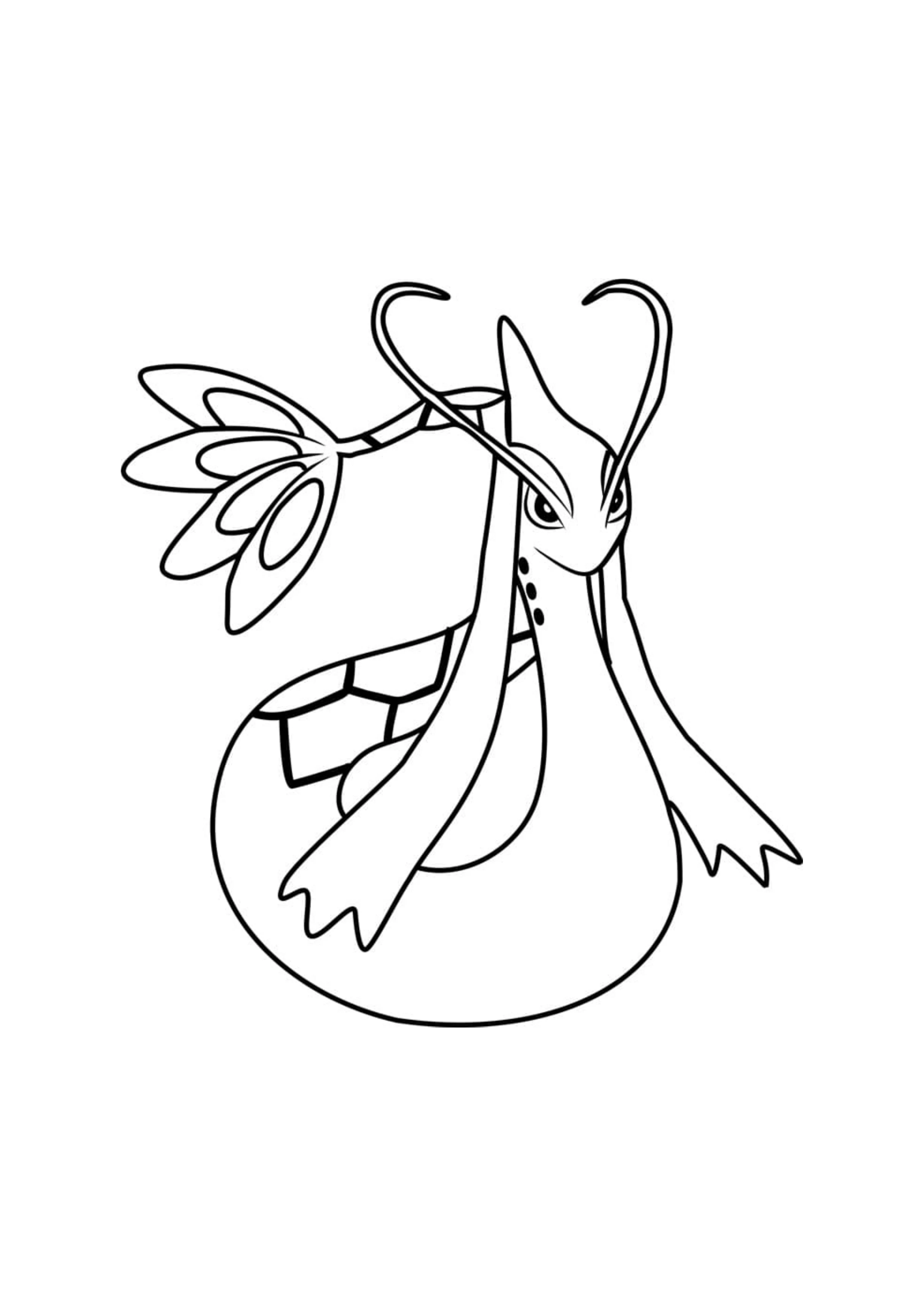 Milotic coloring page (A4) to print