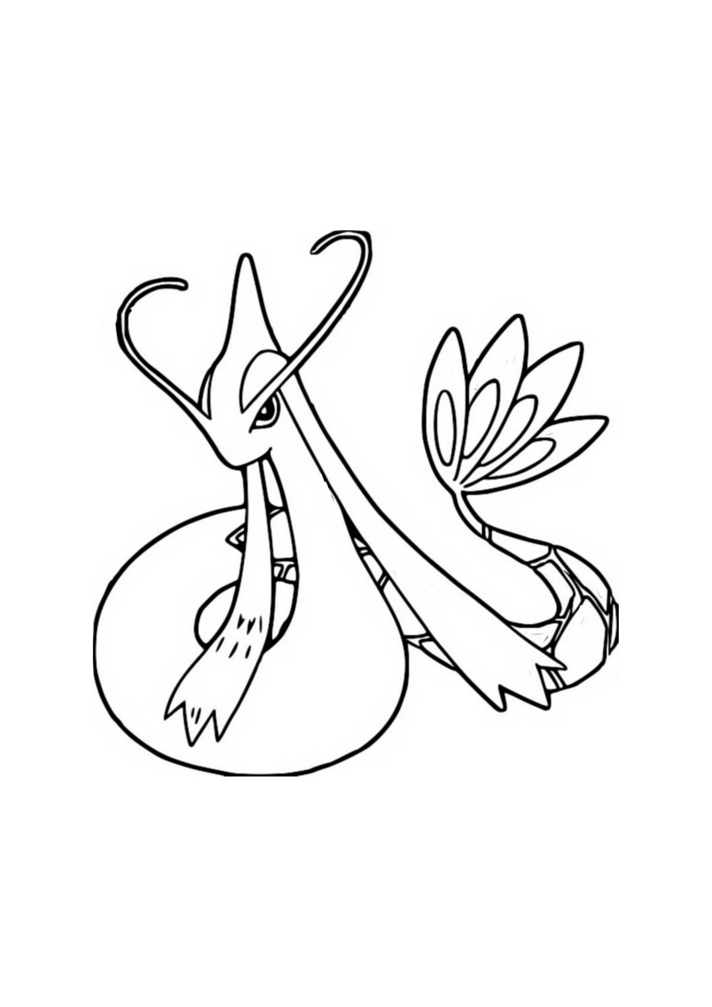 Milotic coloring page (A4) to print