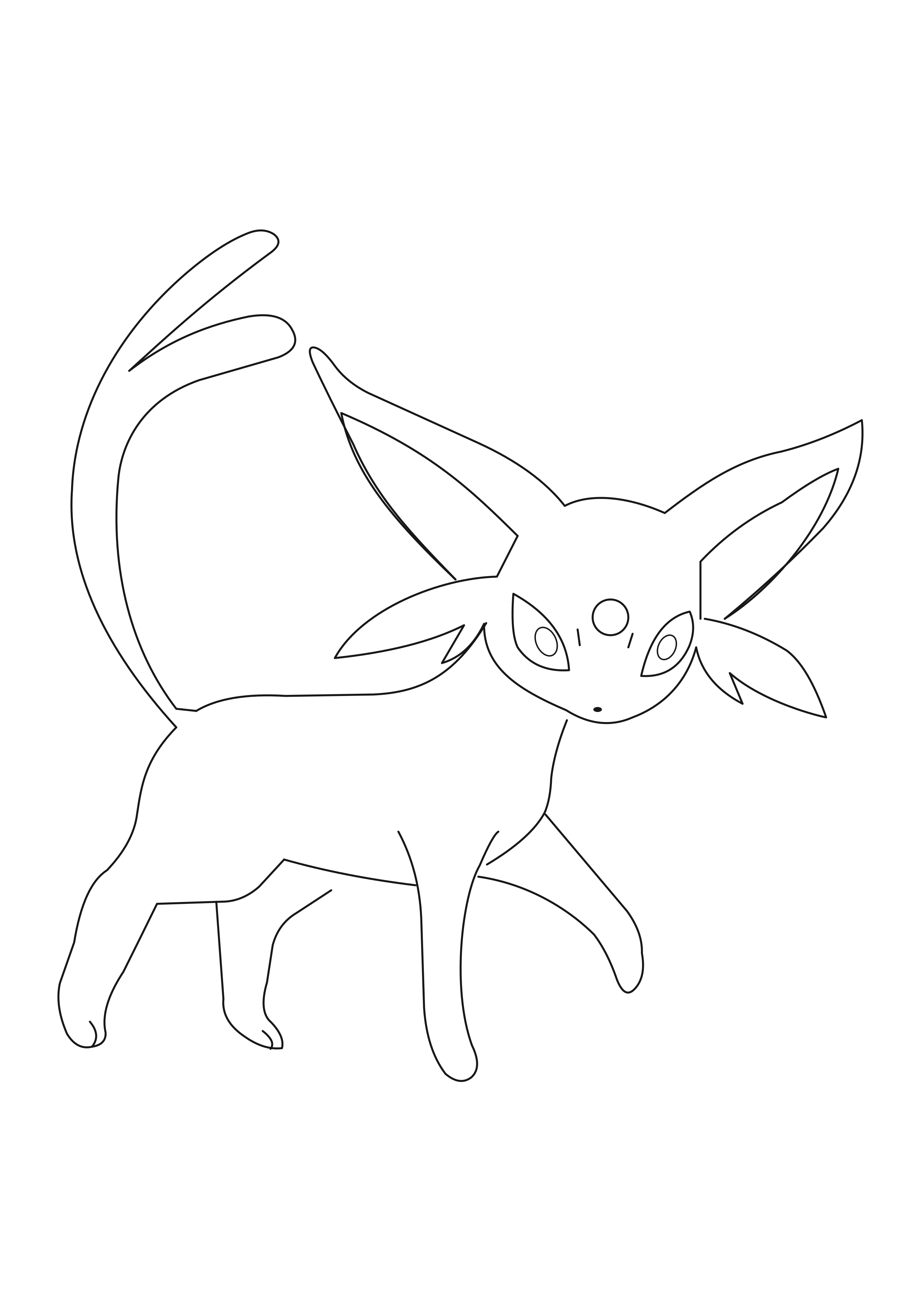 Página para colorear Espeon (A4) para imprimir