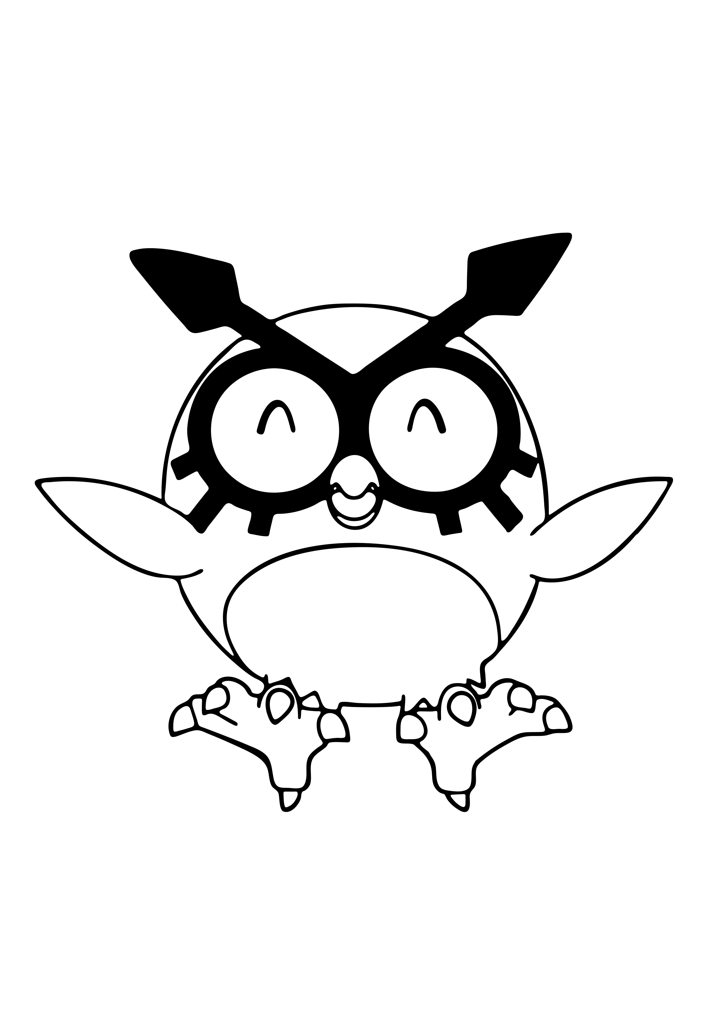 Página para colorear Hoothoot (A4) para imprimir