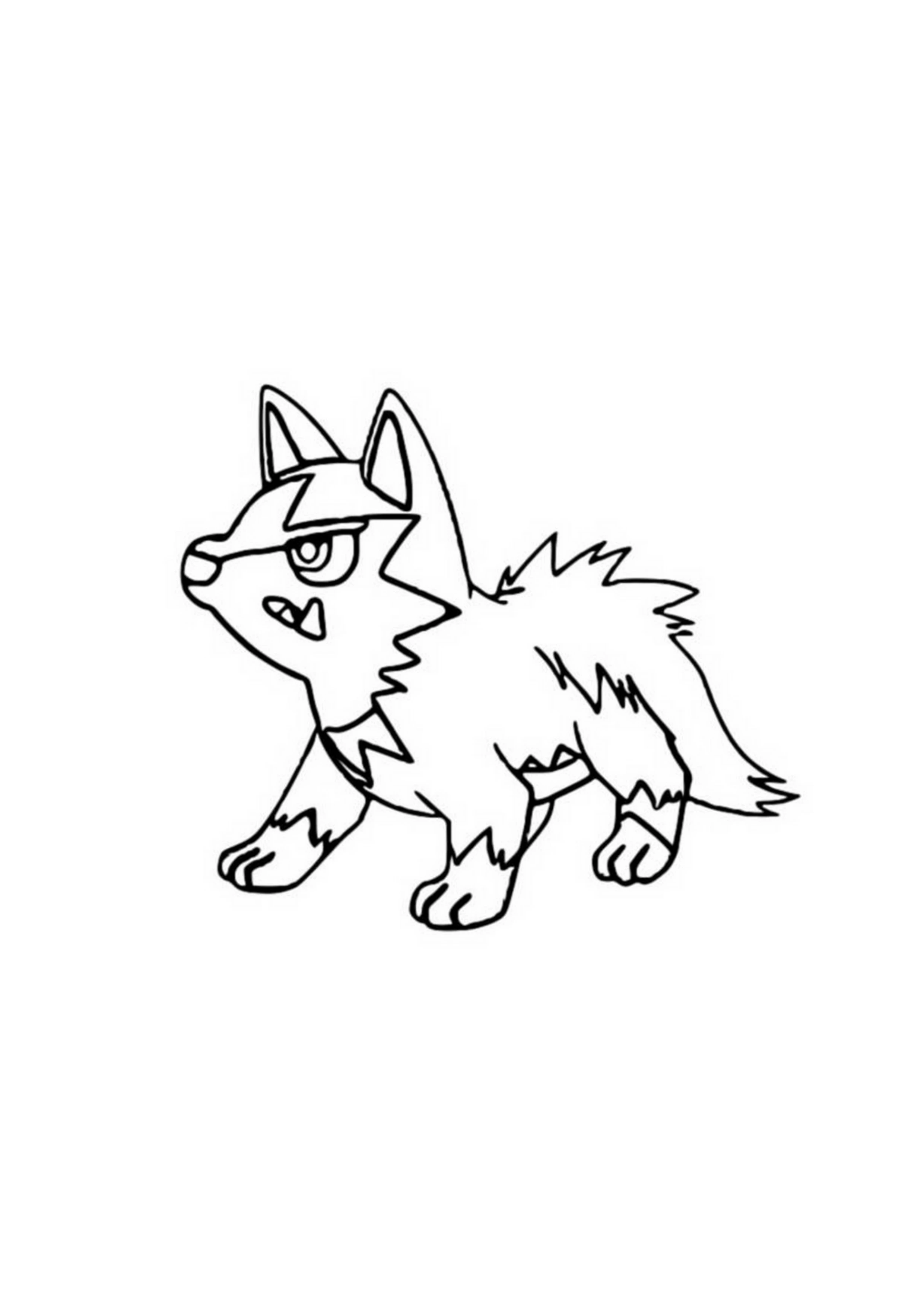 Poochyena coloring page (A4) to print