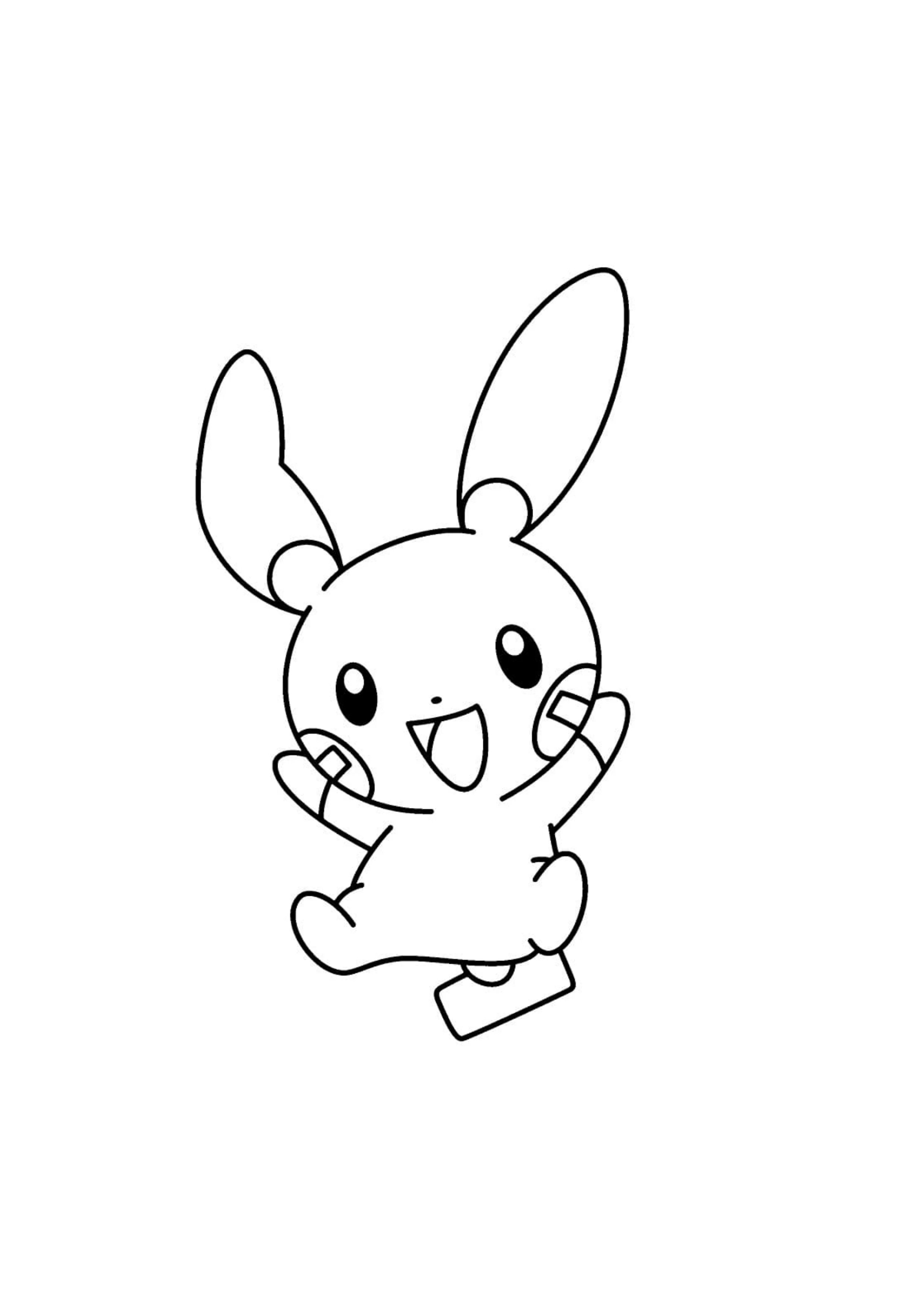 Página para colorear Minun (A4) para imprimir
