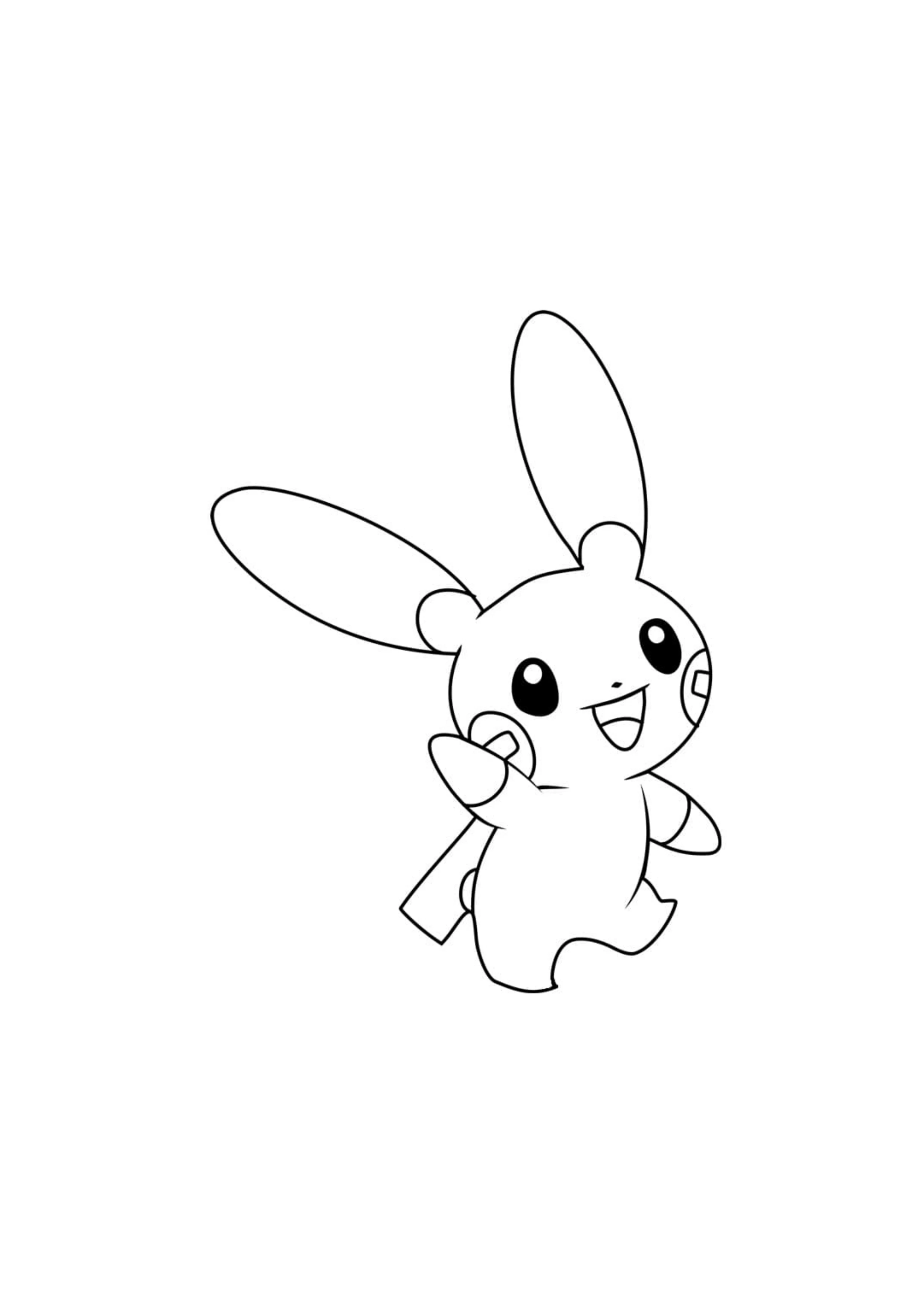 Página para colorear Minun (A4) para imprimir