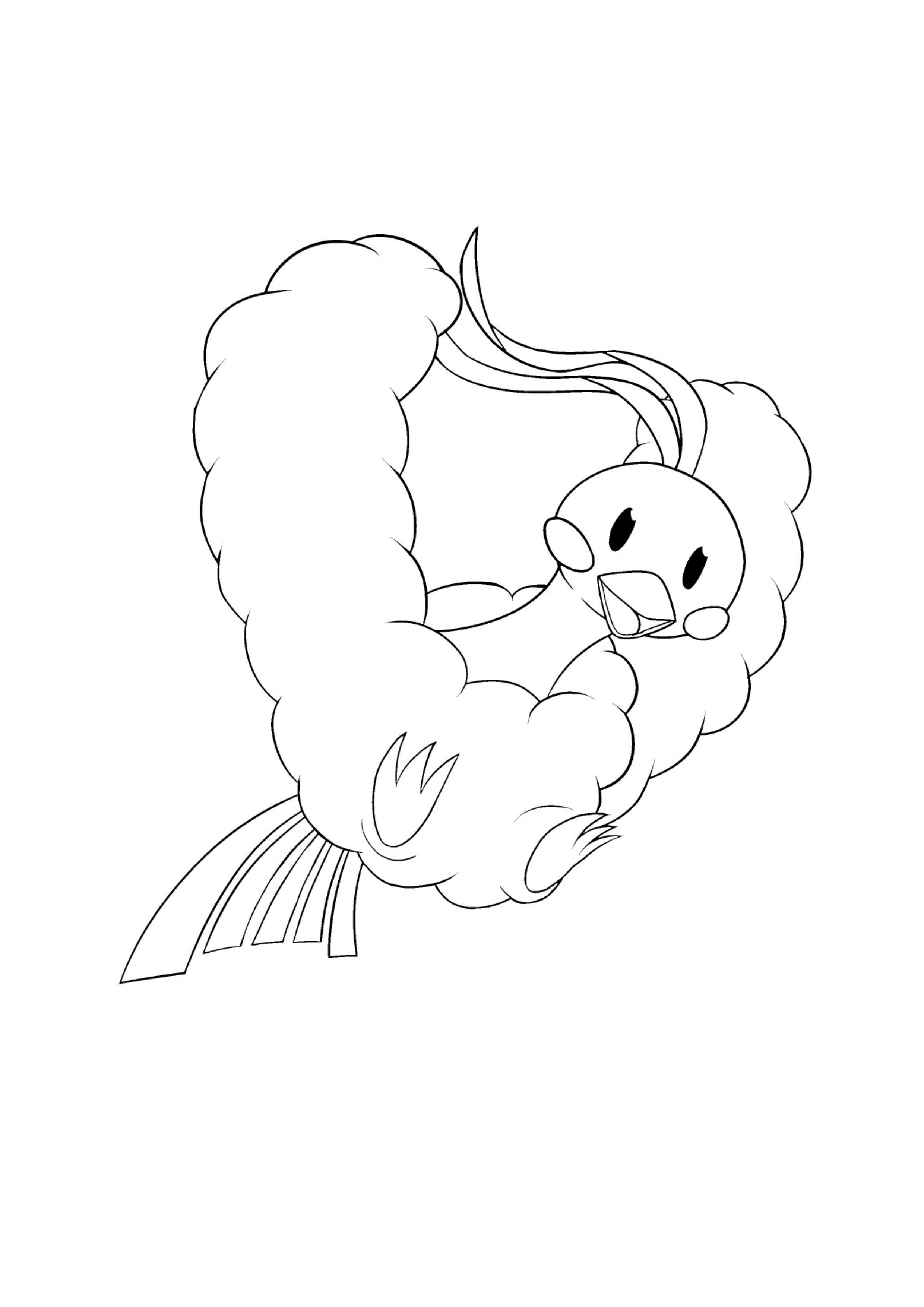 Página para colorear Altaria (A4) para imprimir
