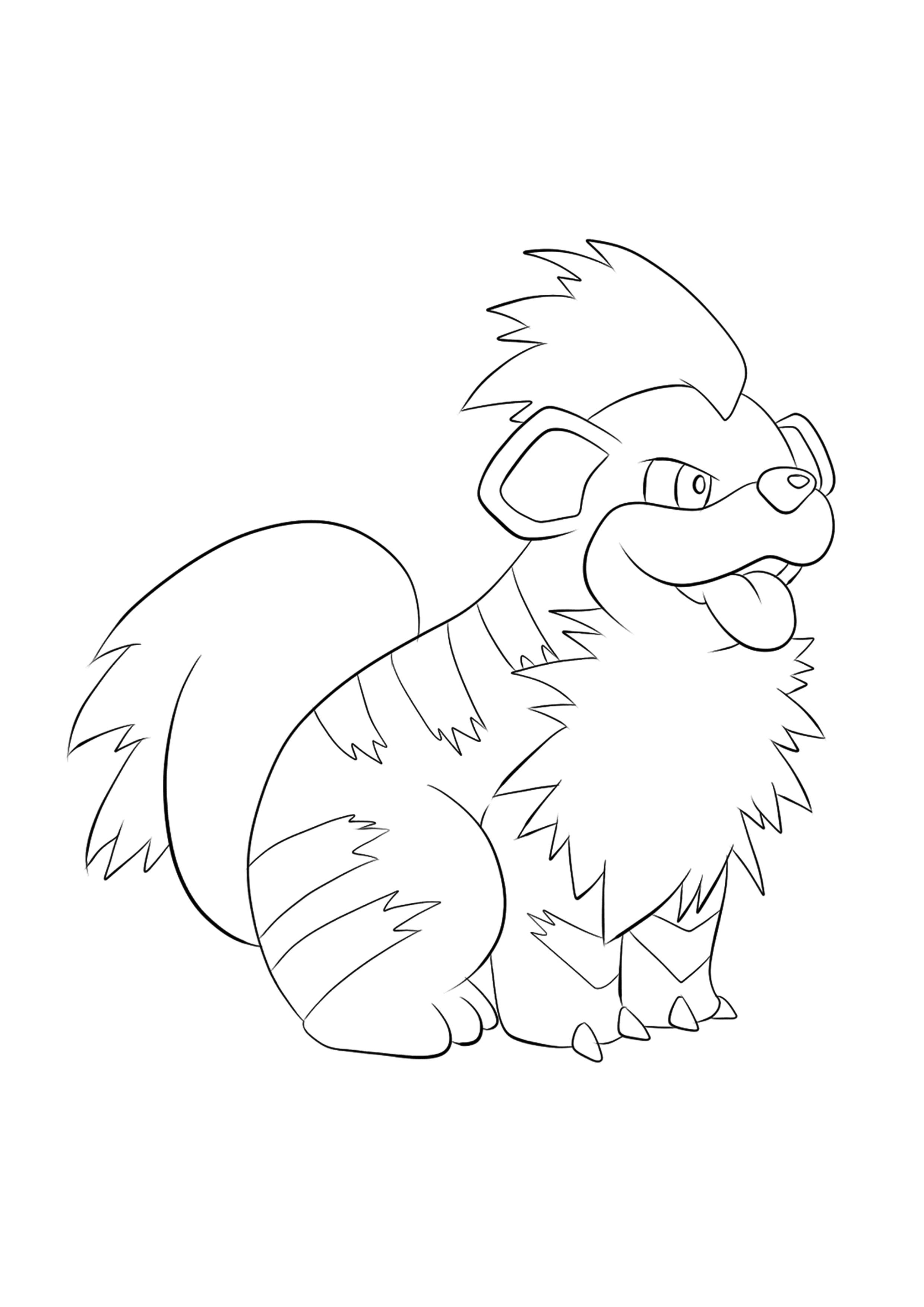 Página para colorear Growlithe (A4) para imprimir