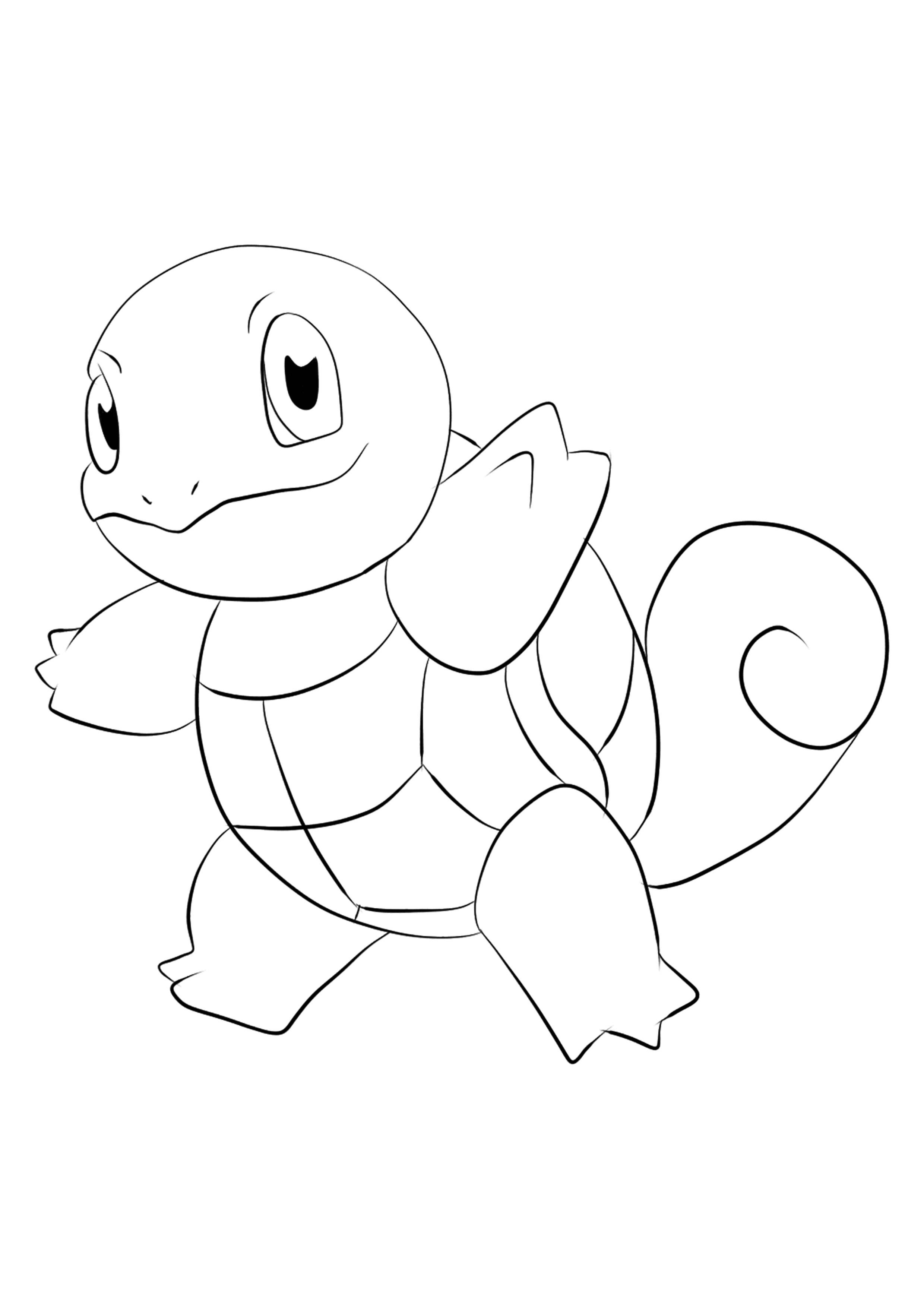 Squirtle coloring page (A4) to print