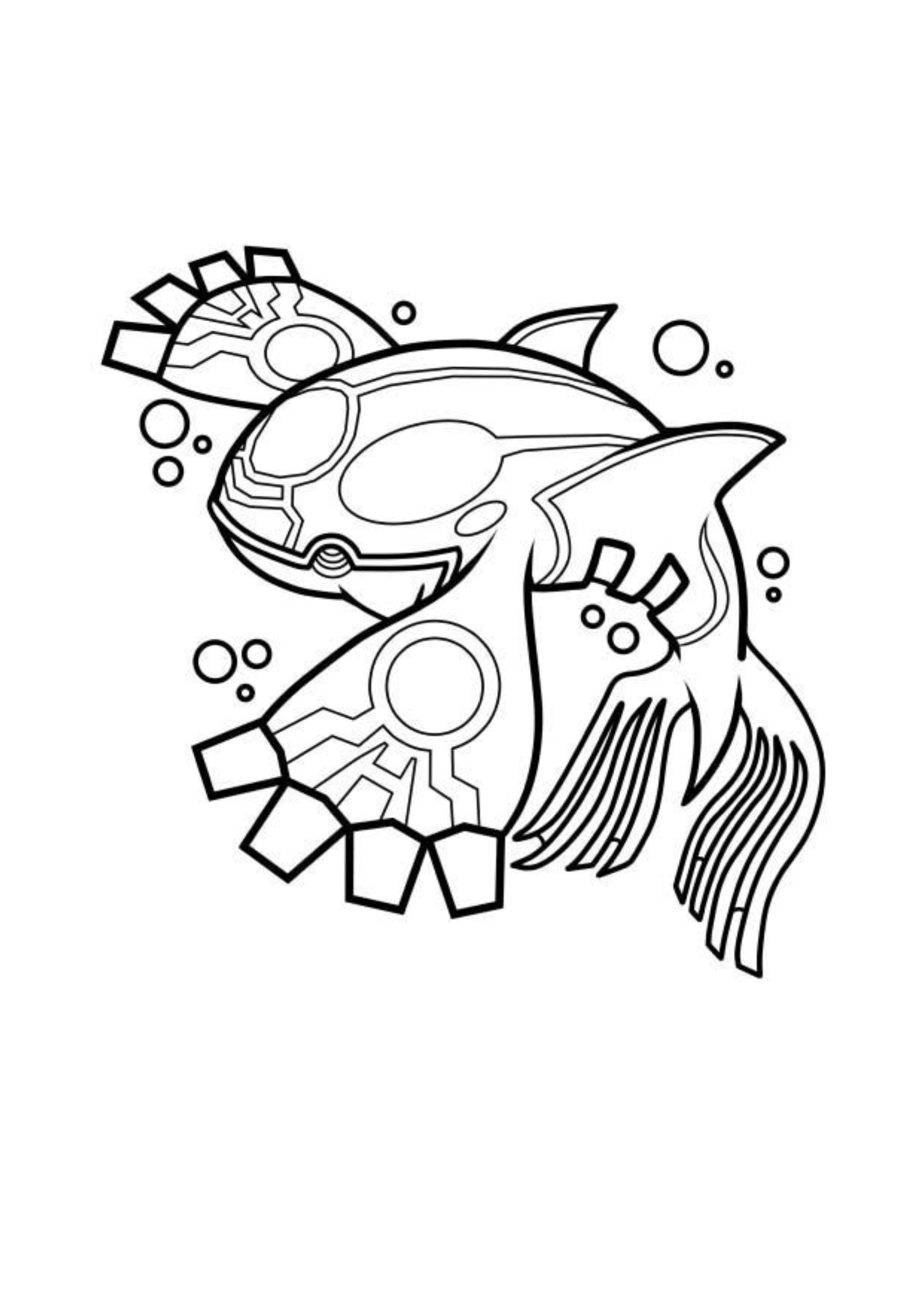 Página para colorear Kyogre (A4) para imprimir