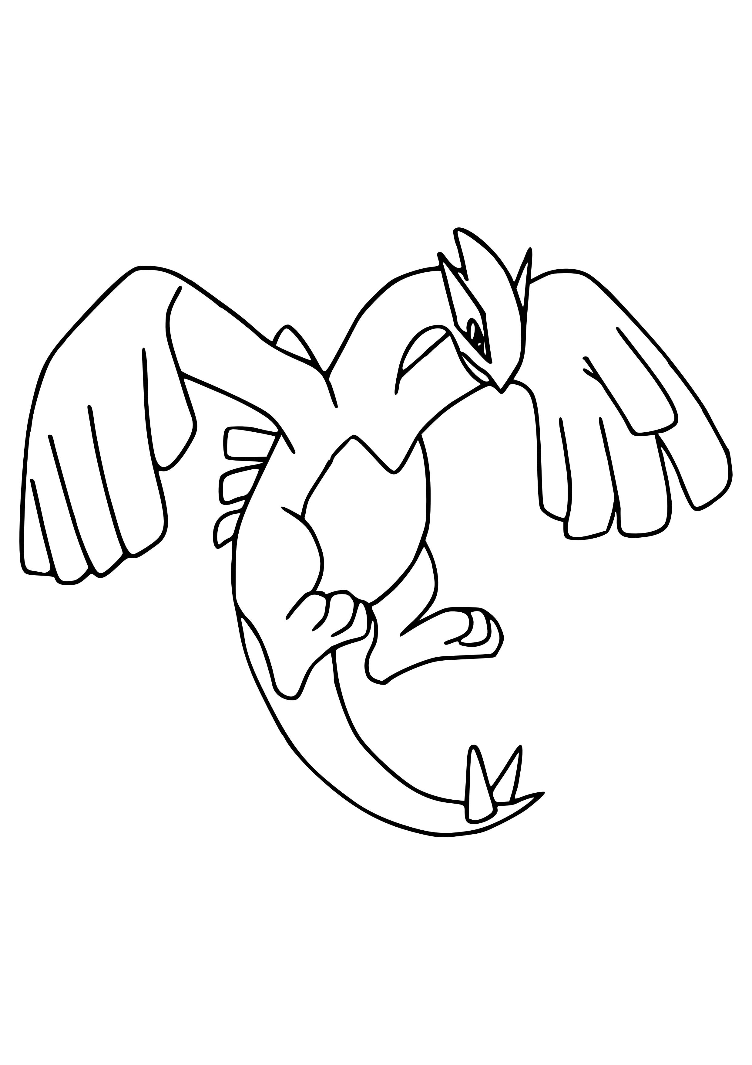 Página para colorear Lugia (A4) para imprimir