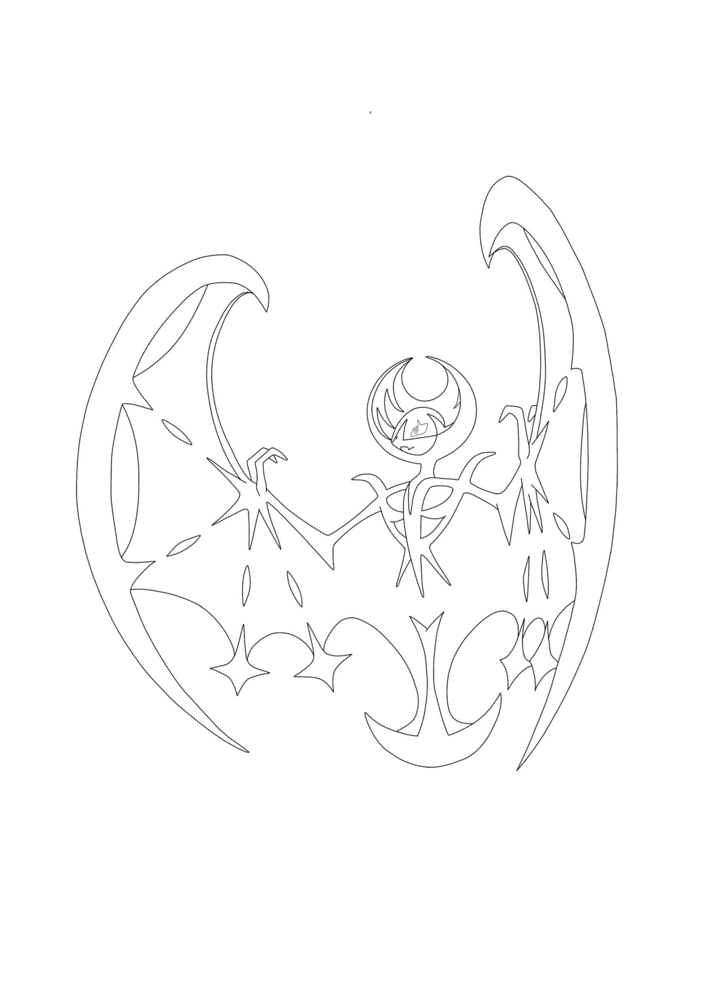 Página para colorear Lunala (A4) para imprimir