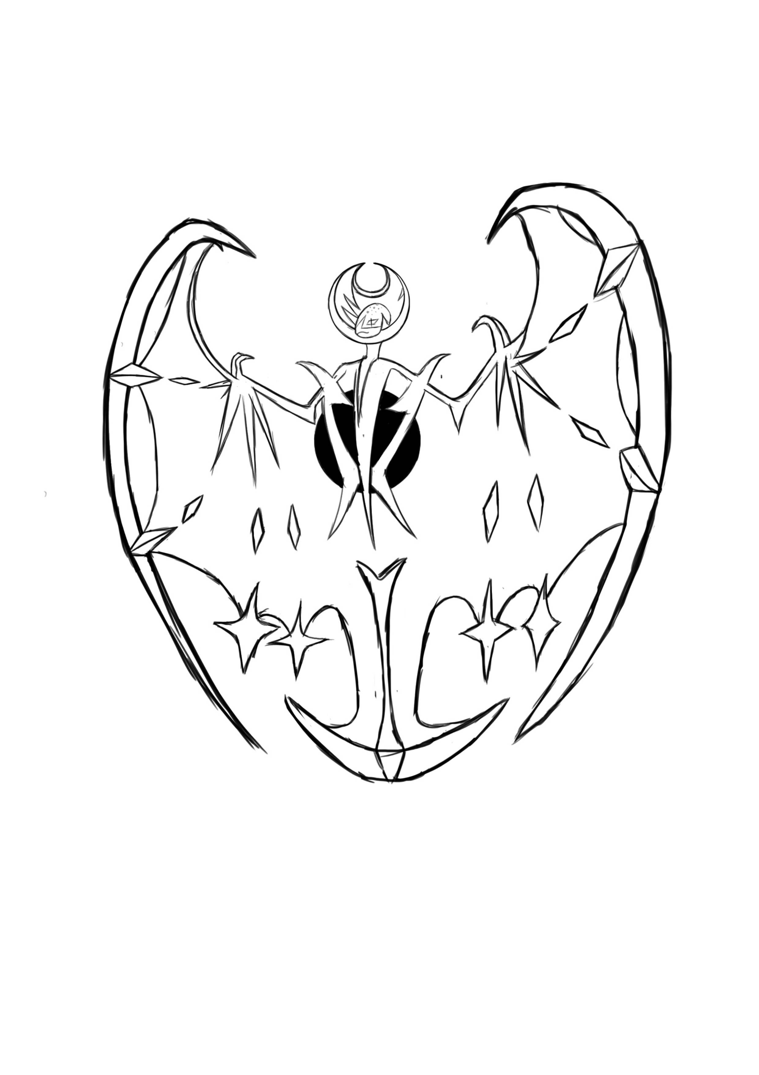 Página para colorear Lunala (A4) para imprimir