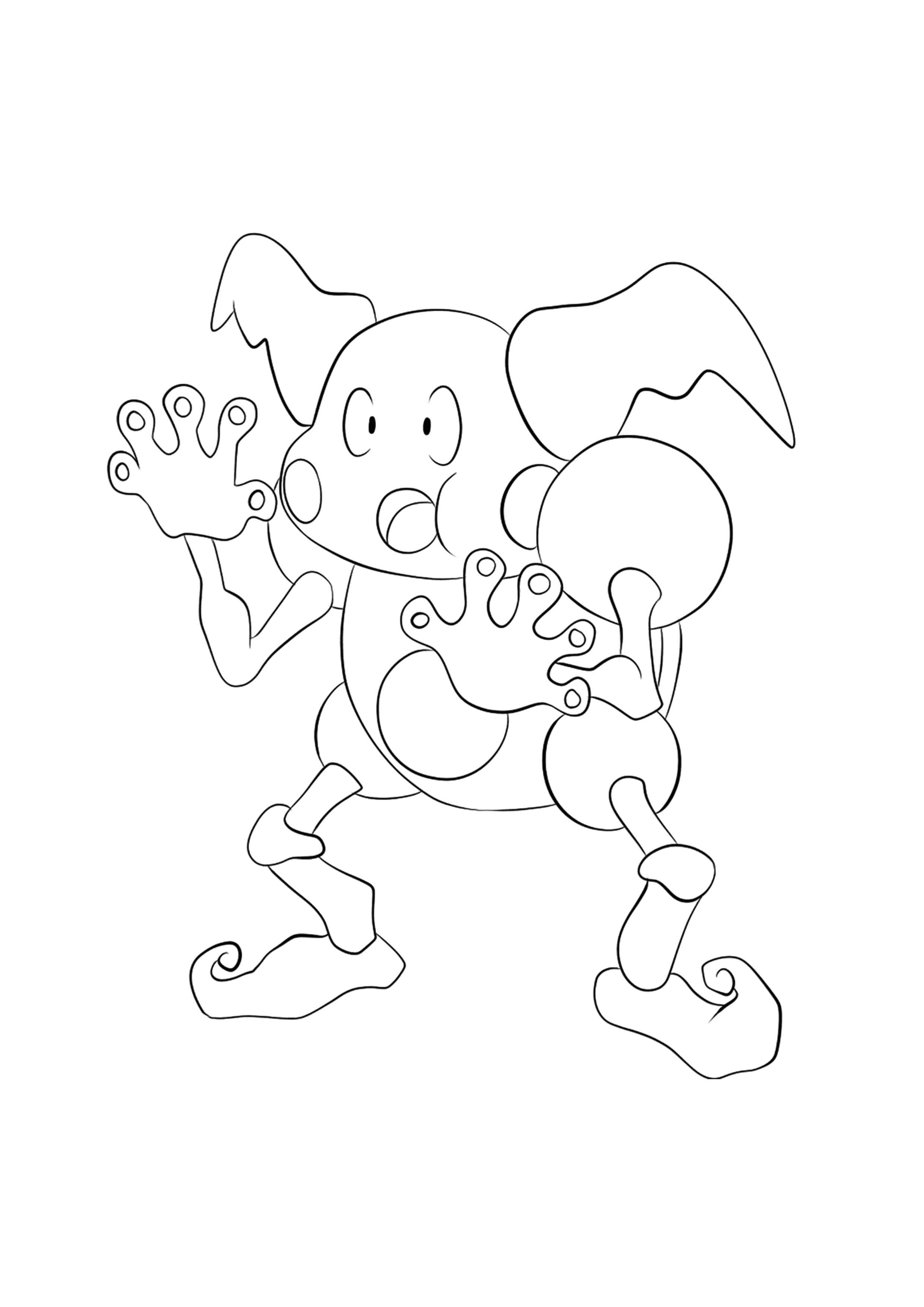 Mr. Mime coloring page (A4) to print