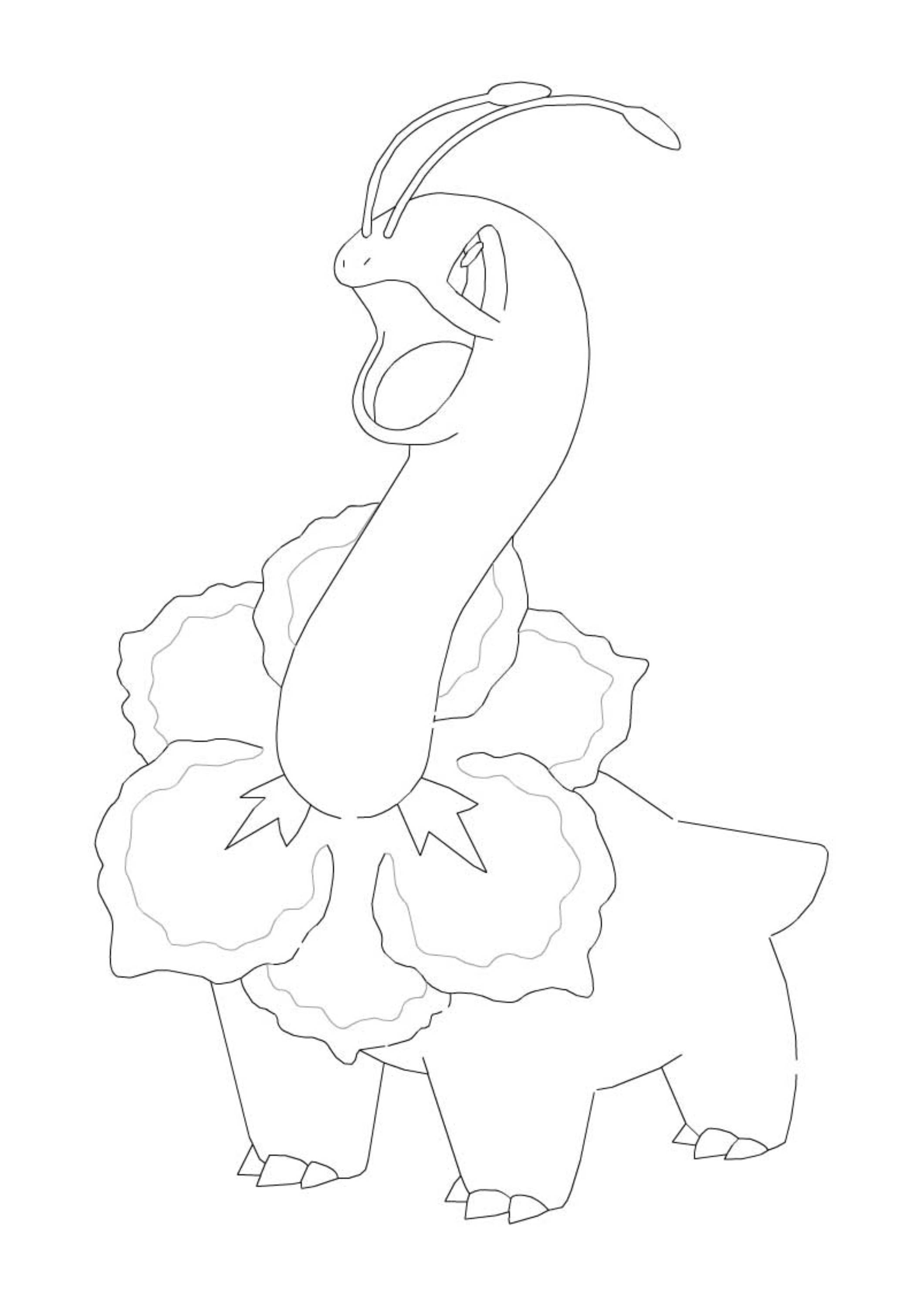 Coloriage Méganium (A4) à imprimer
