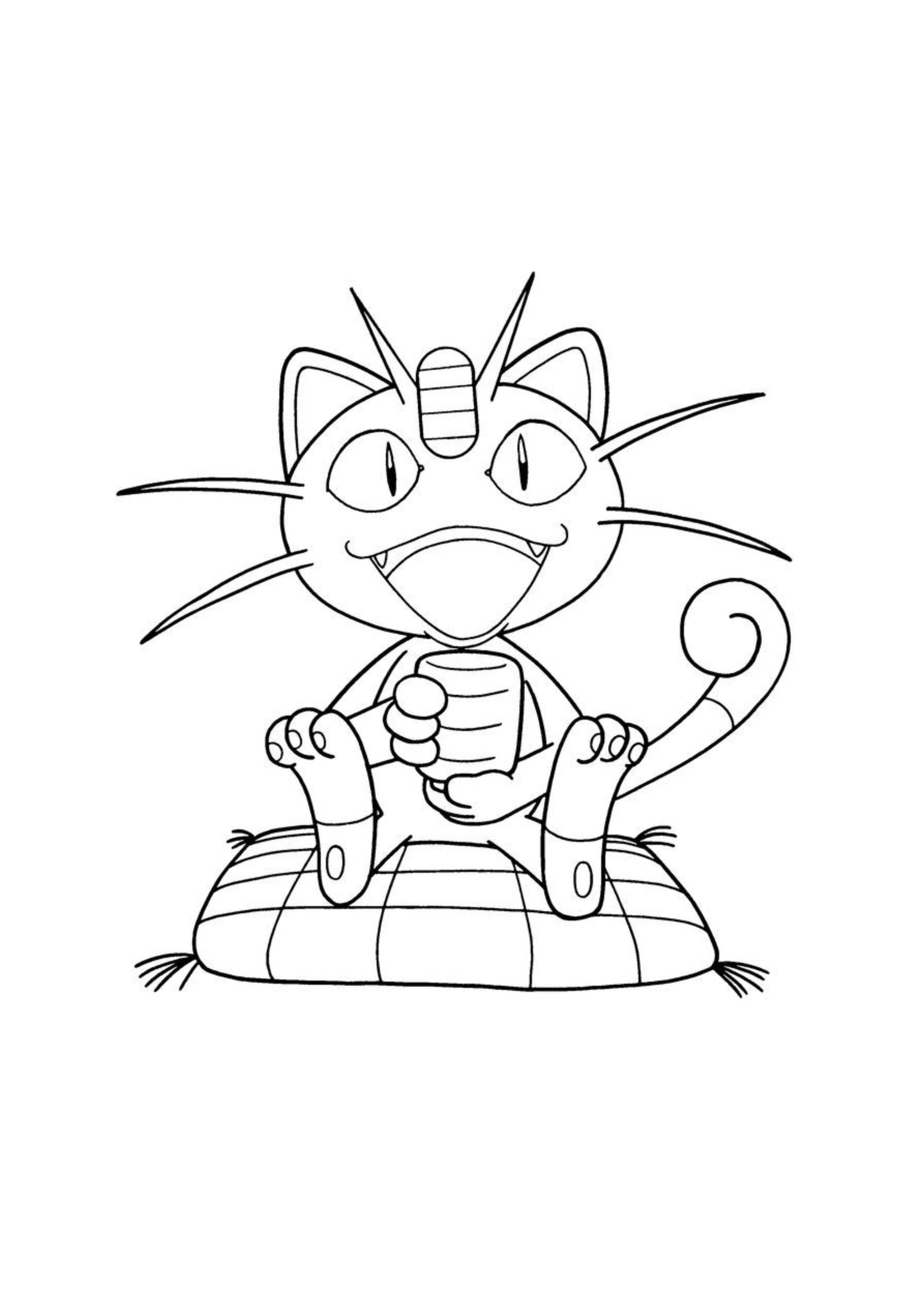 Página para colorear Meowth (A4) para imprimir