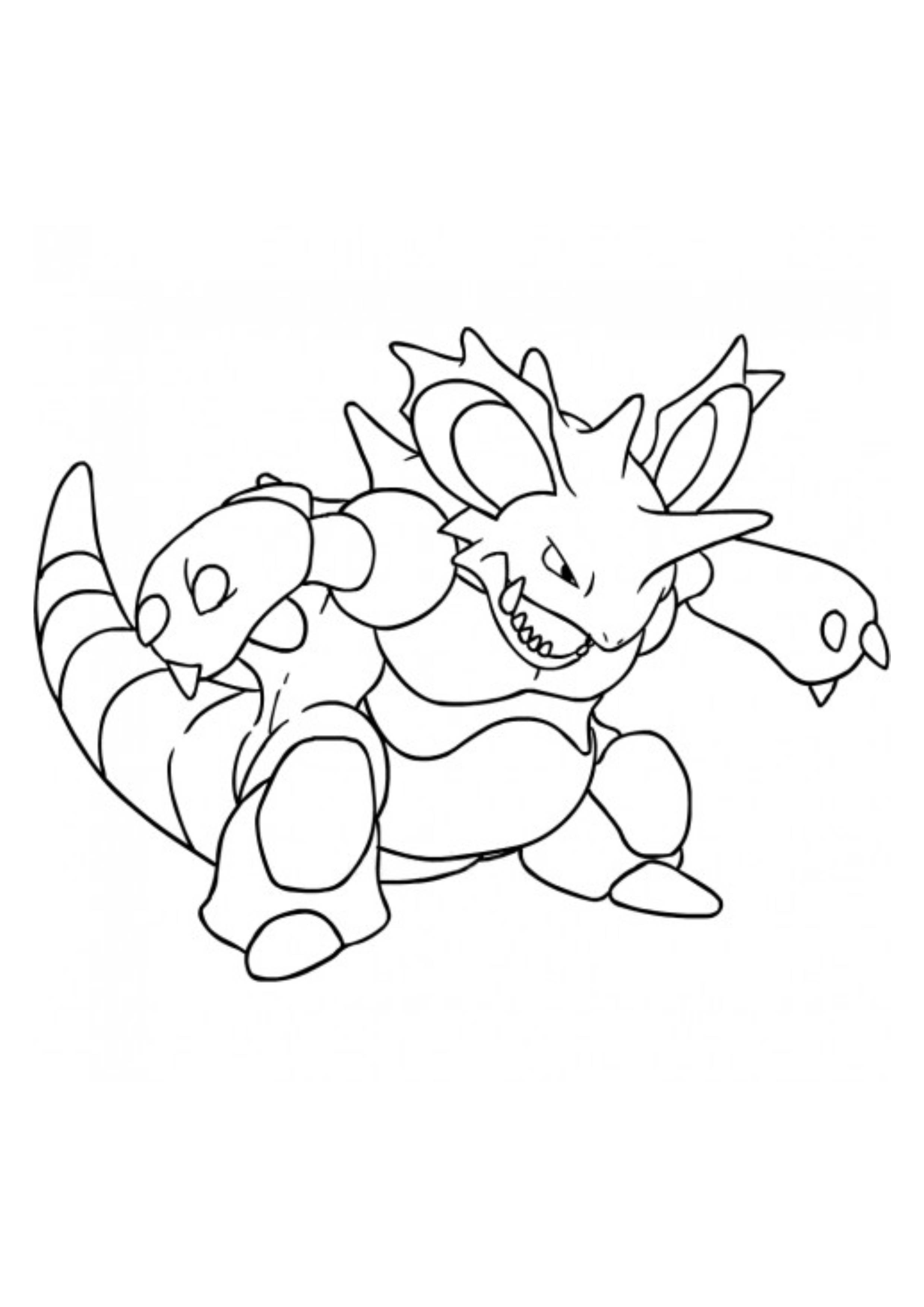 Página para colorear Nidoking (A4) para imprimir