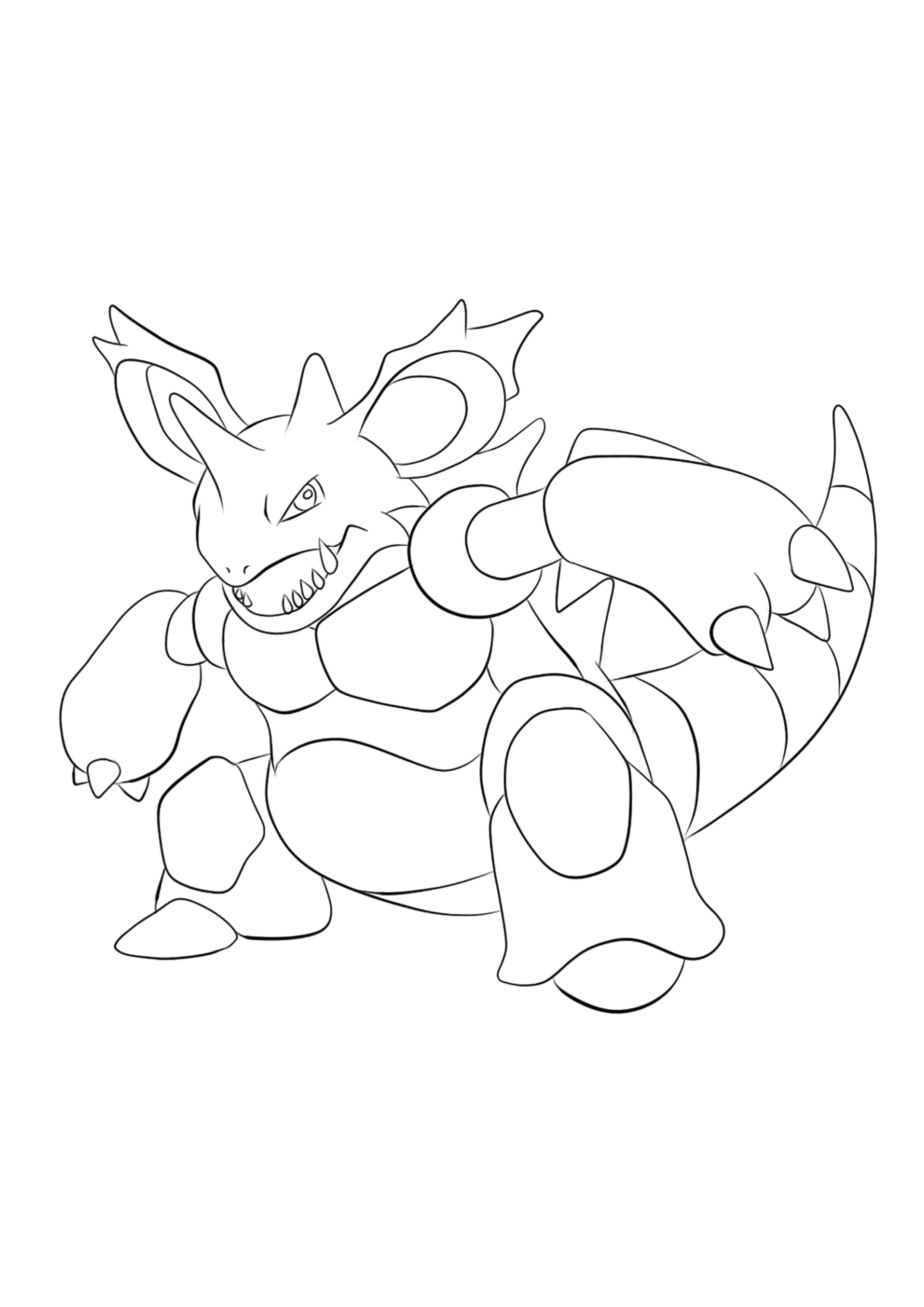 Página para colorear Nidoking (A4) para imprimir