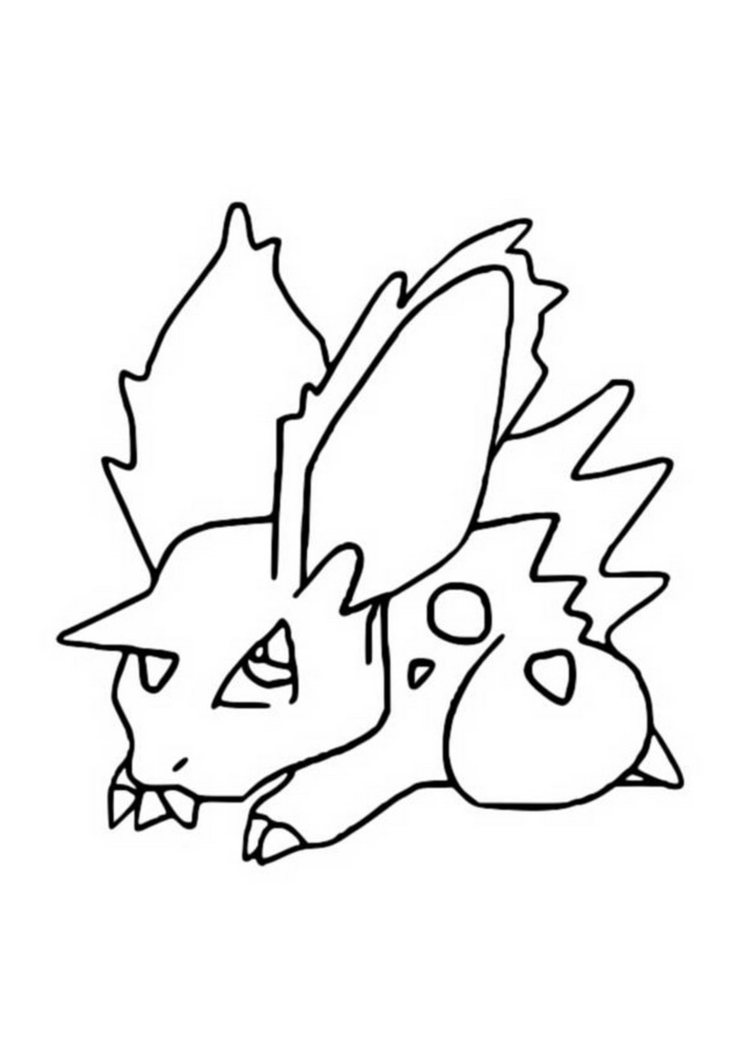 Página para colorear Nidoran ♂ (A4) para imprimir