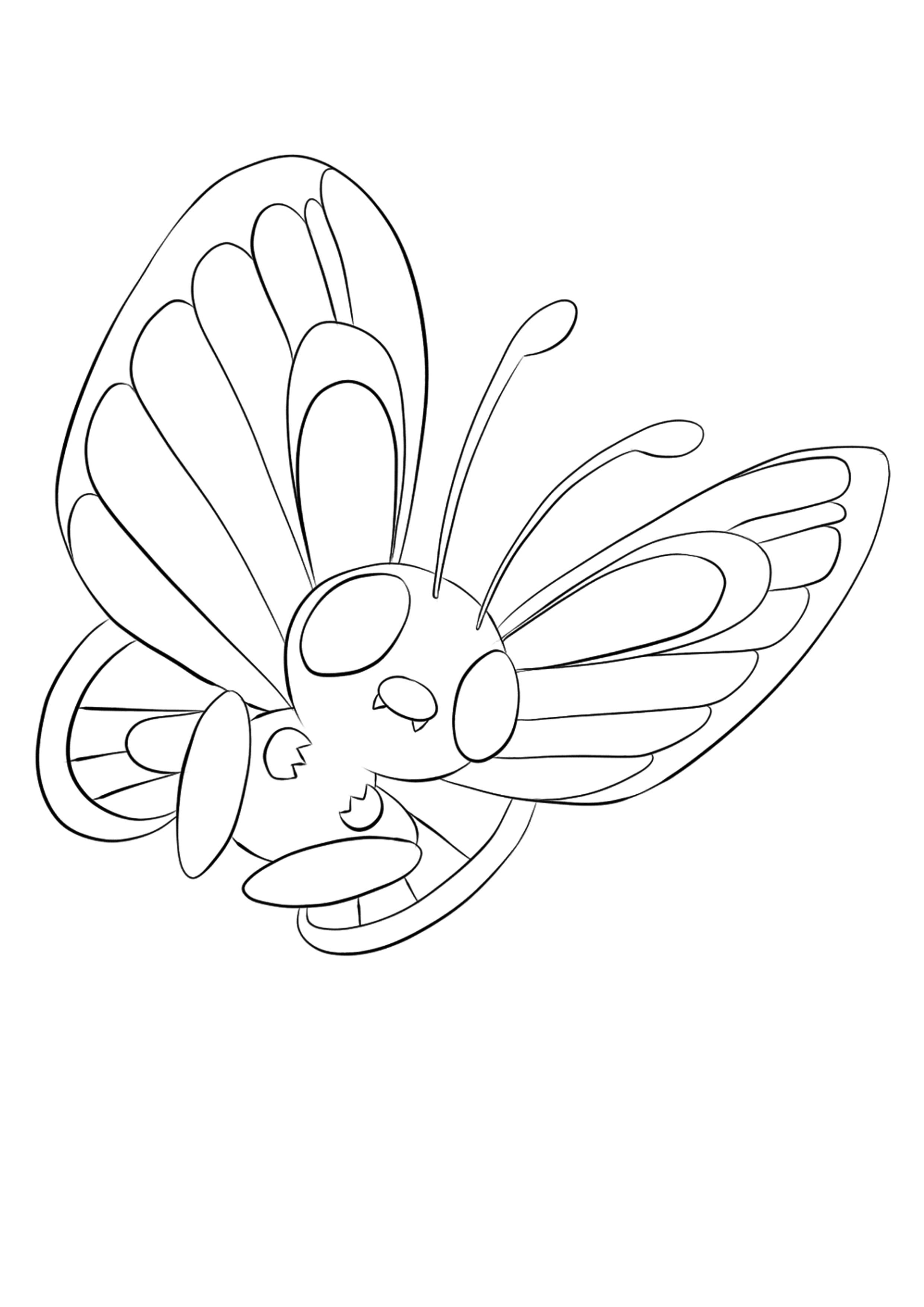 Butterfree coloring page (A4) to print