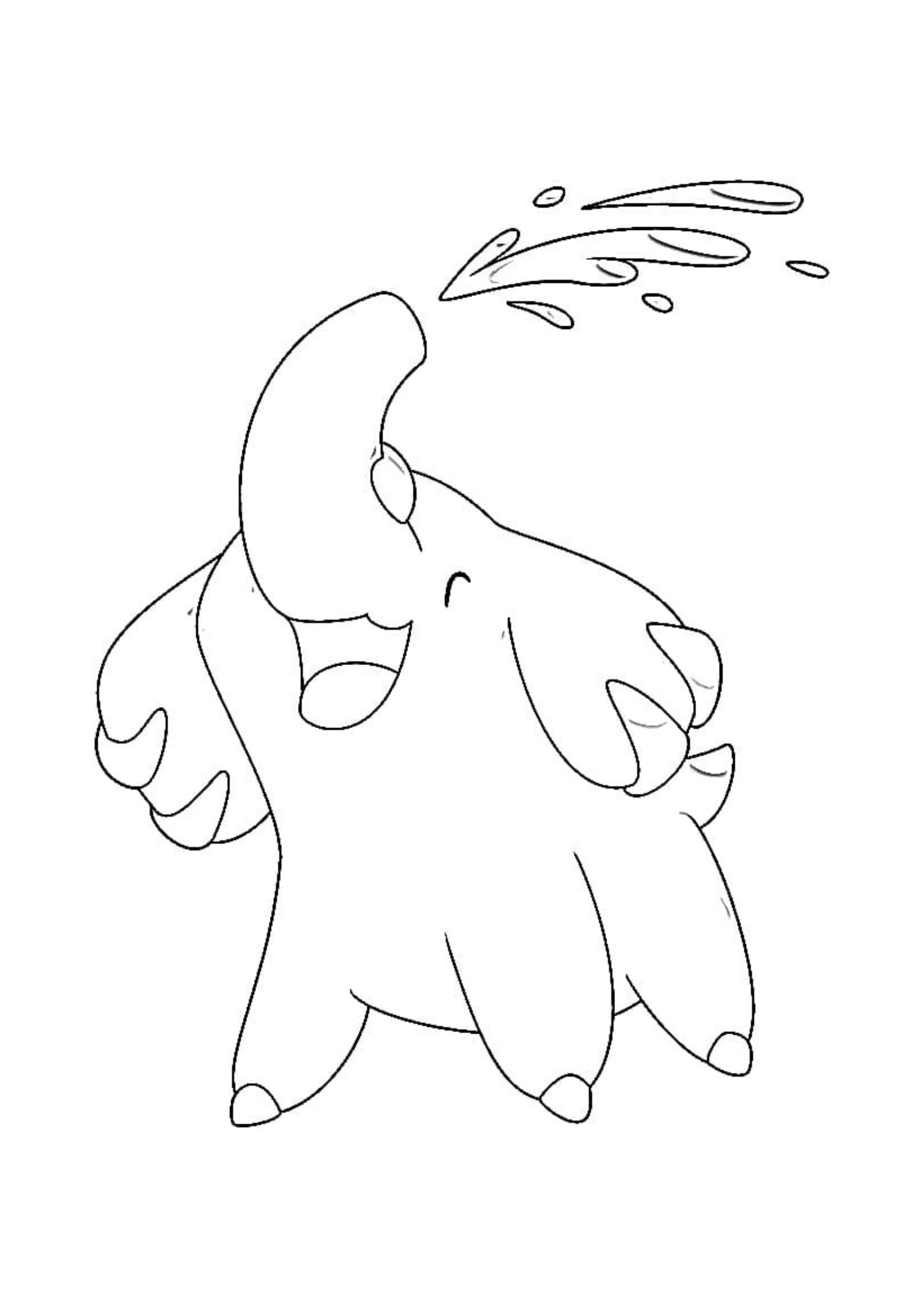 Página para colorear Phanpy (A4) para imprimir