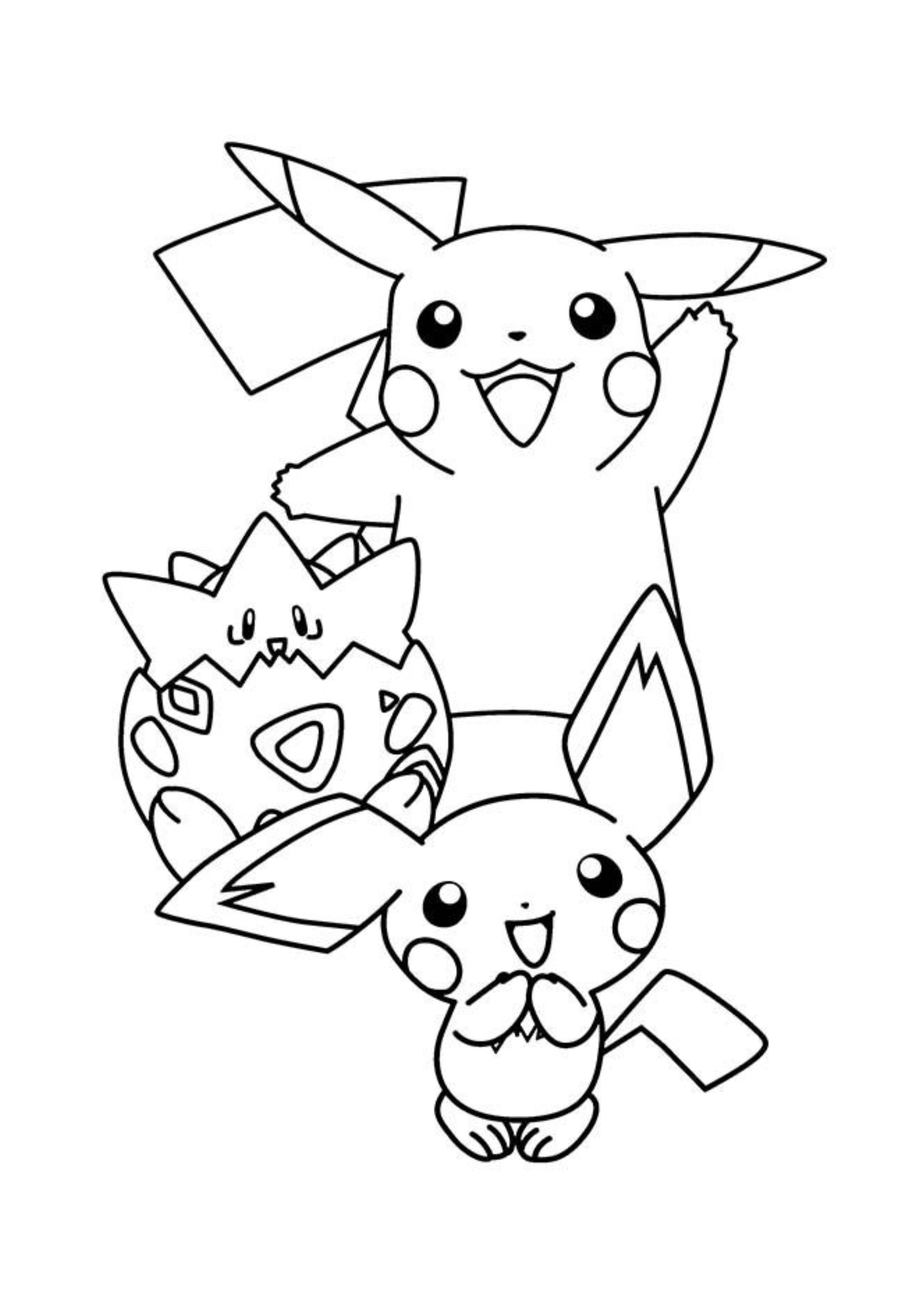 Página para colorear Pichu (A4) para imprimir