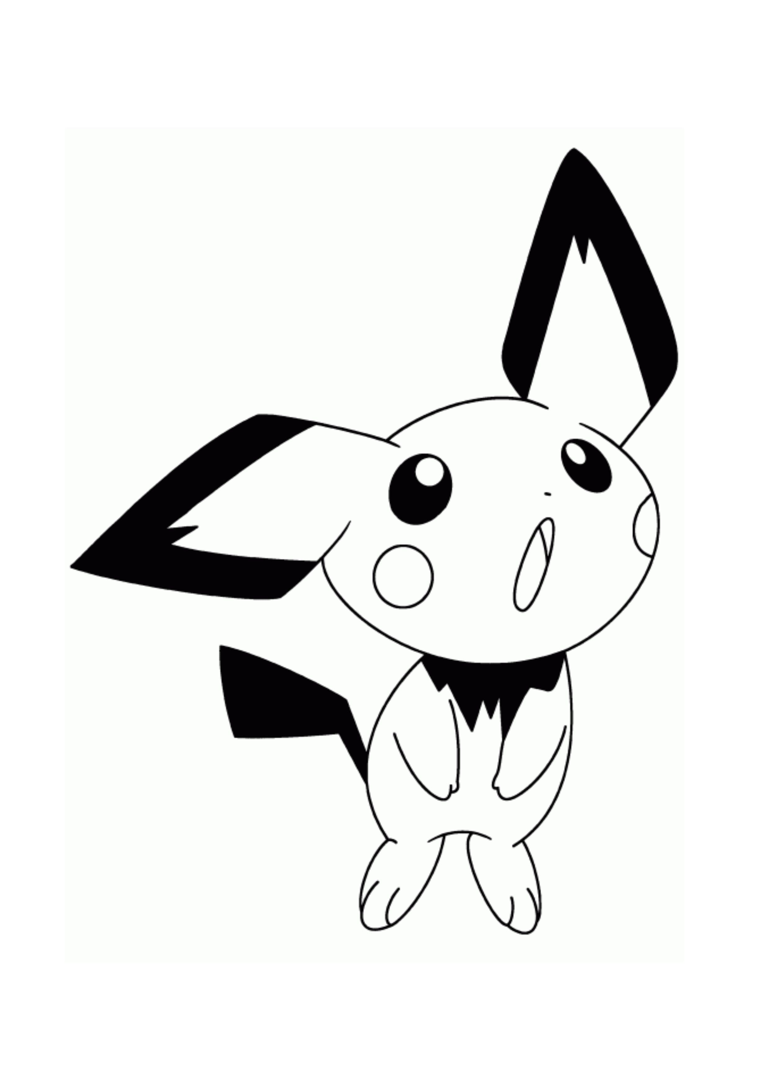 Página para colorear Pichu (A4) para imprimir
