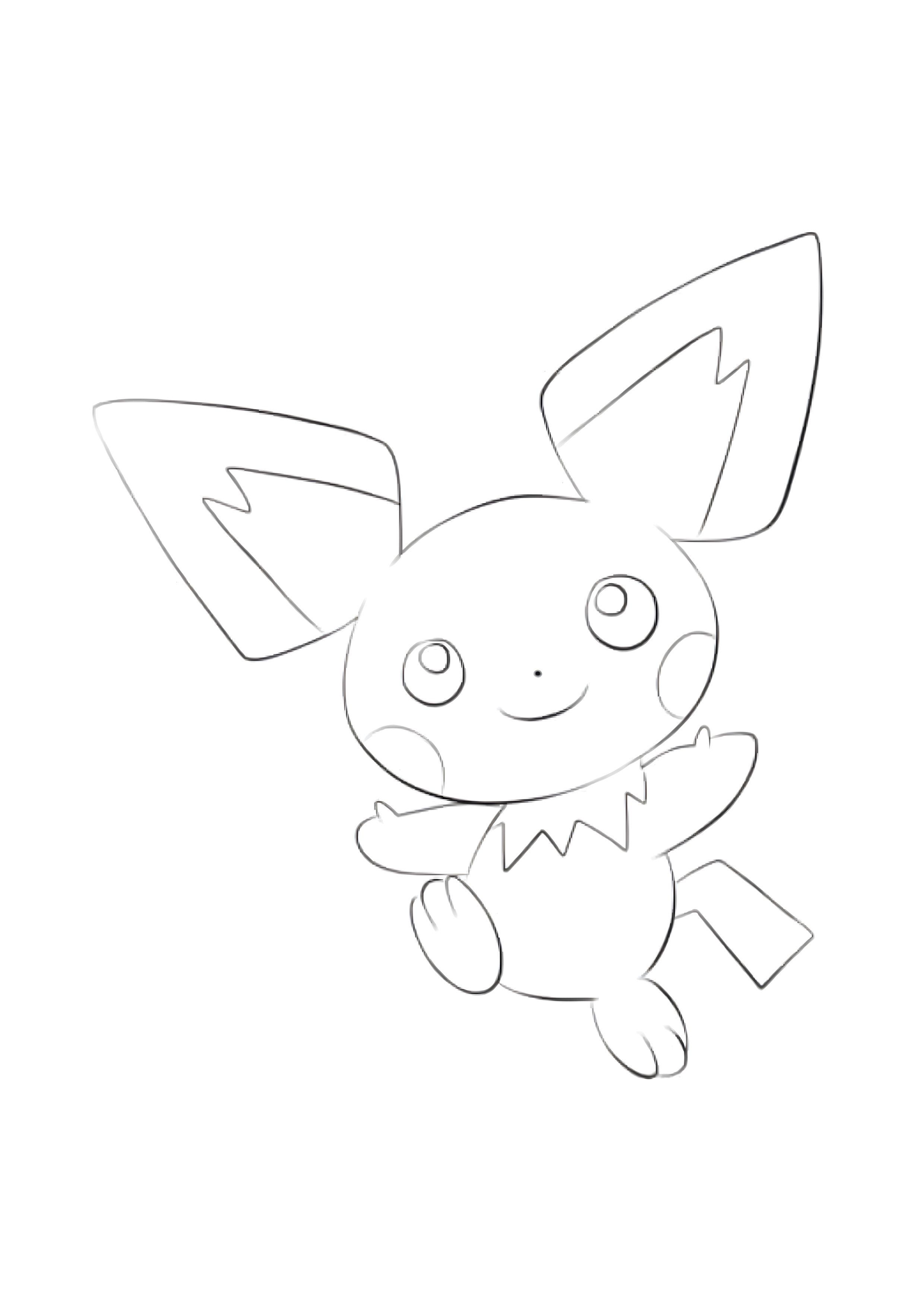 Página para colorear Pichu (A4) para imprimir