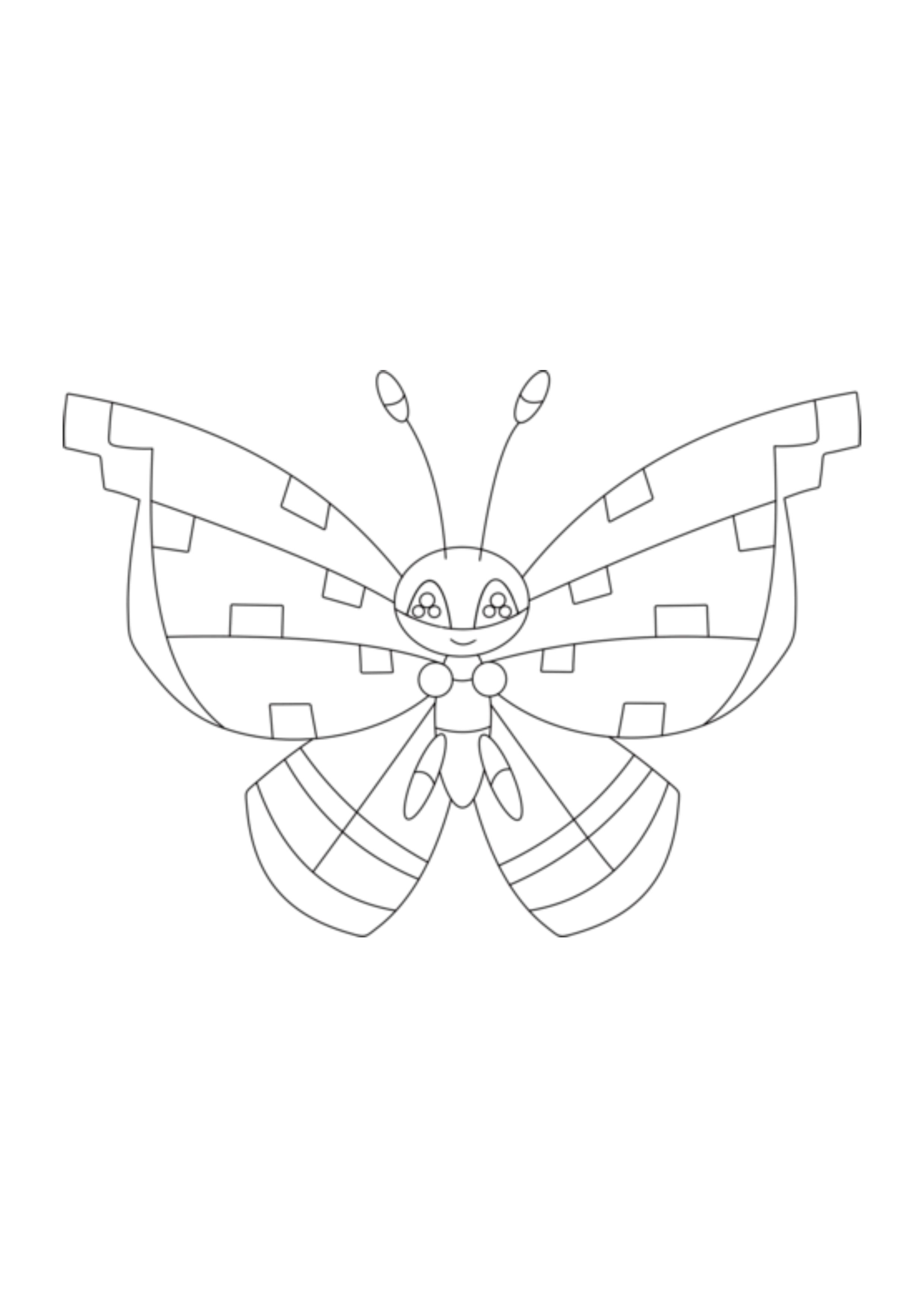 Vivillon coloring page (A4) to print