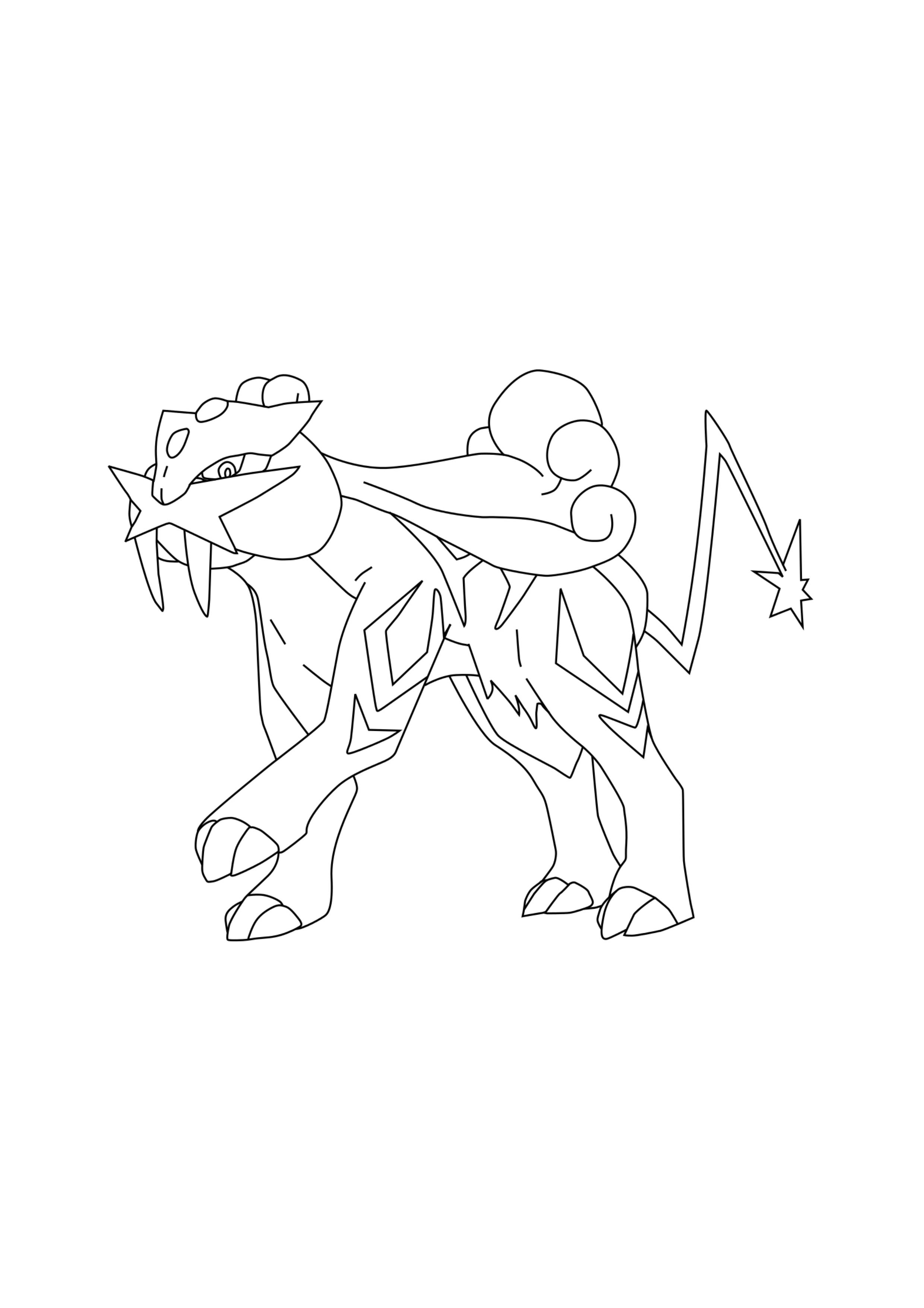Coloriage Raikou (A4) à imprimer