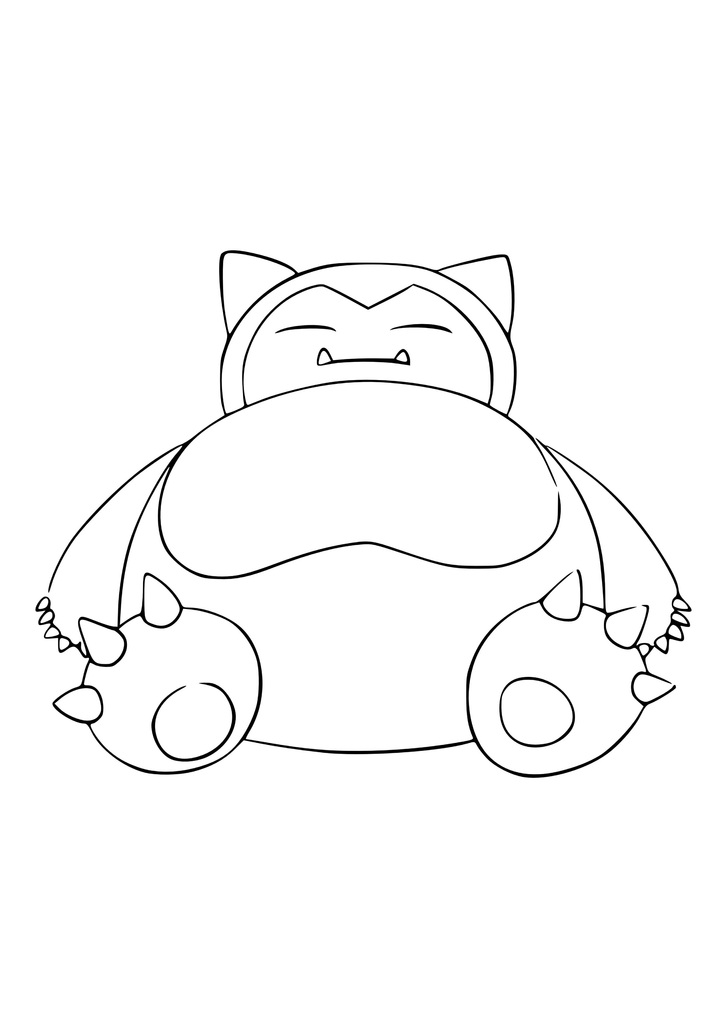 Snorlax coloring page (A4) to print