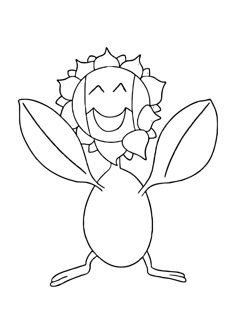 Sunflora coloring page (A4) to print