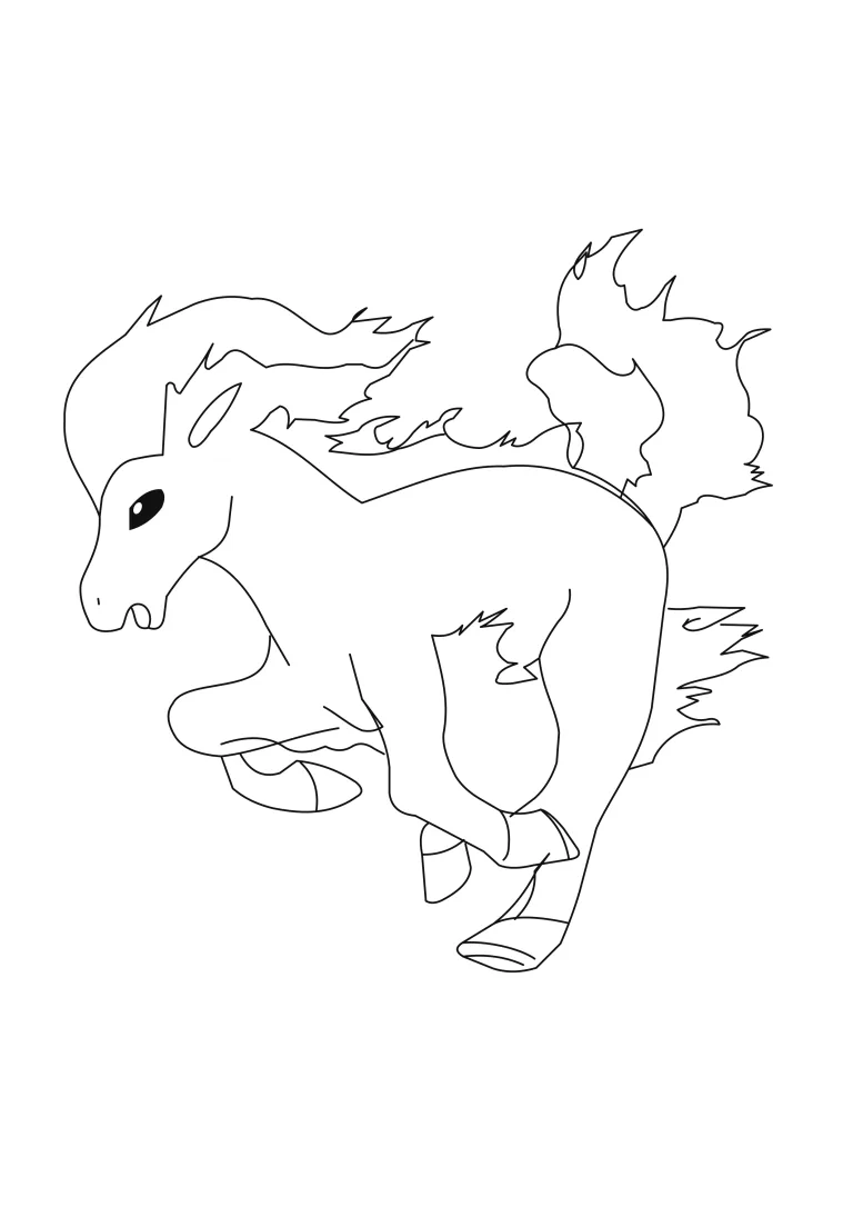 Página para colorear Ponyta (A4) para imprimir