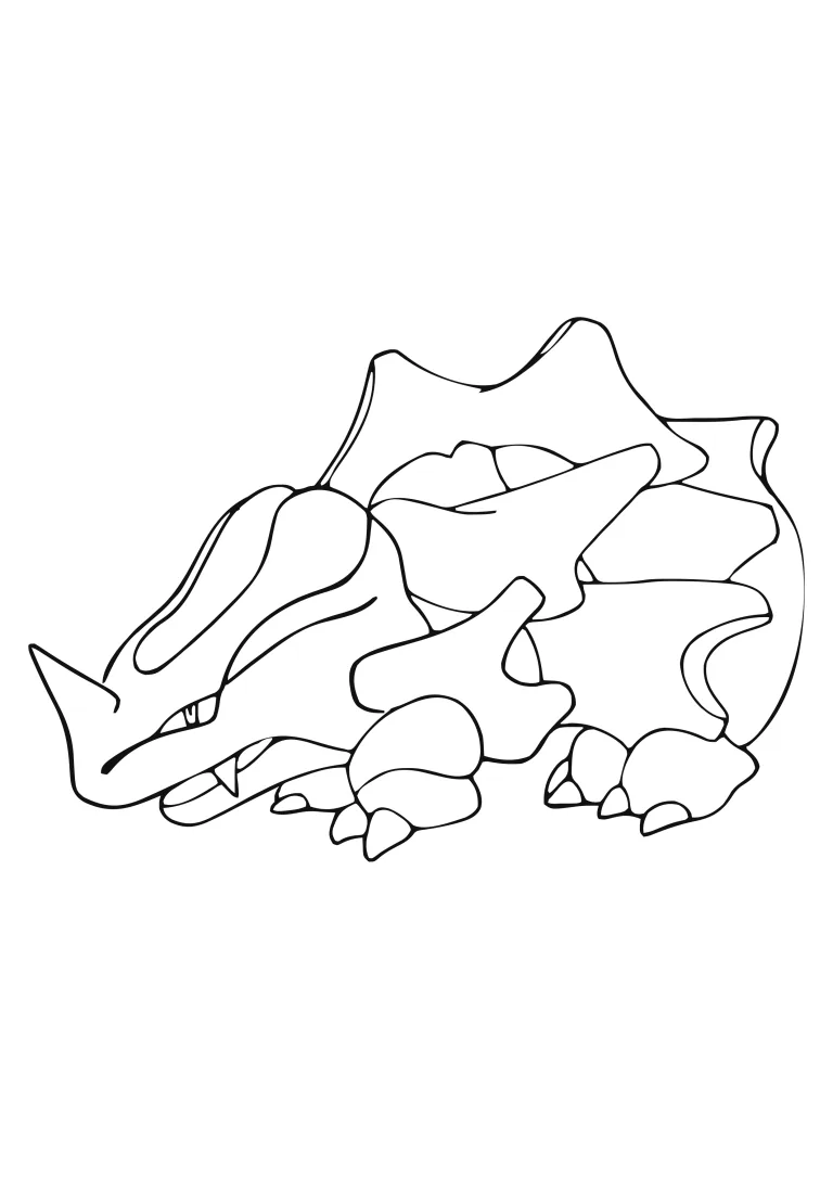 Página para colorear Rhyhorn (A4) para imprimir