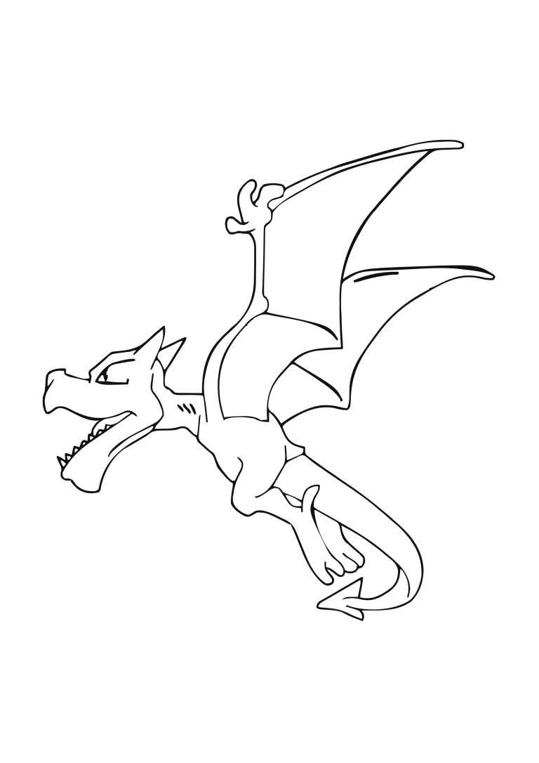 Página para colorear Aerodactyl (A4) para imprimir
