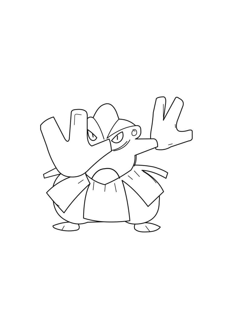 Página para colorear Hariyama (A4) para imprimir
