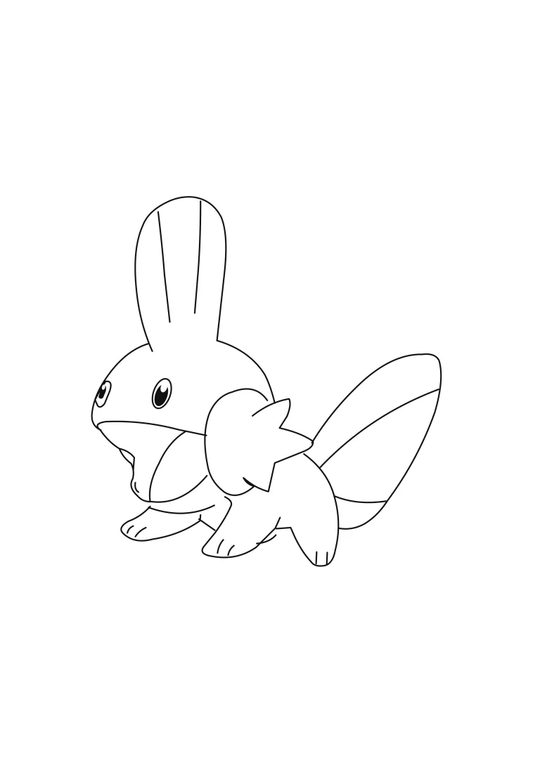 Mudkip coloring page (A4) to print