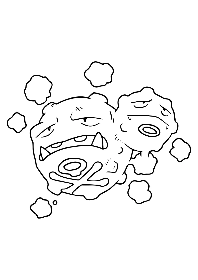 Página para colorear Weezing (A4) para imprimir