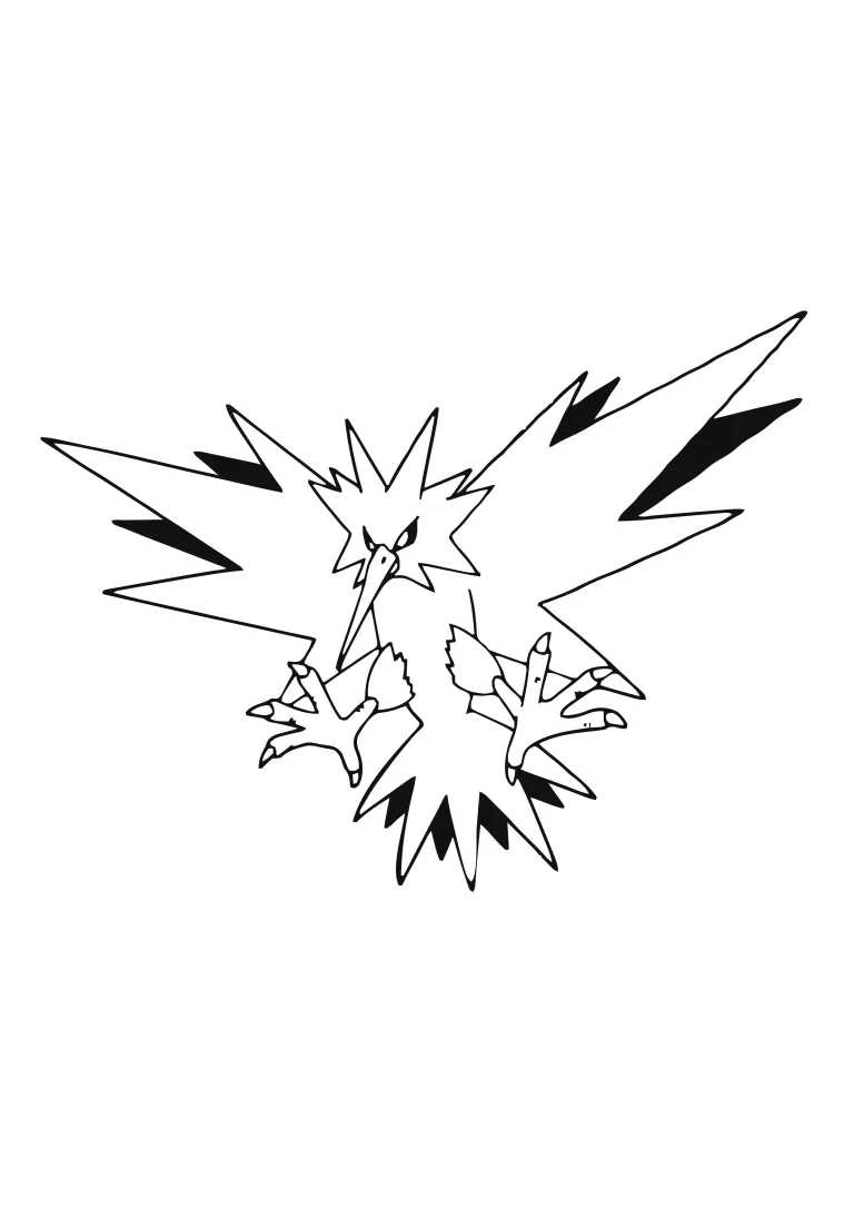 Página para colorear Zapdos (A4) para imprimir