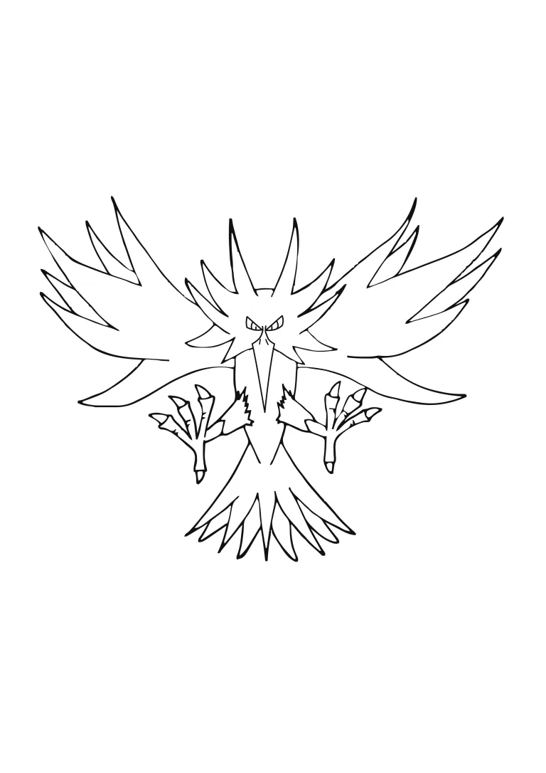 Página para colorear Zapdos (A4) para imprimir