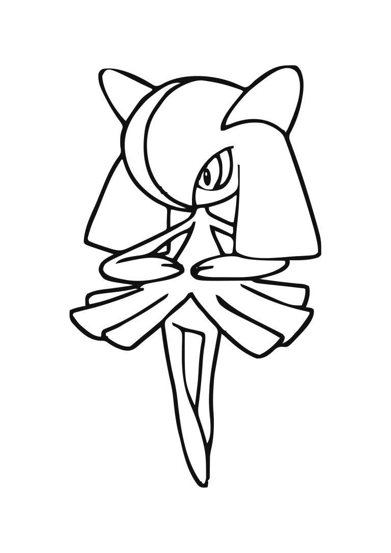 Página para colorear Kirlia (A4) para imprimir
