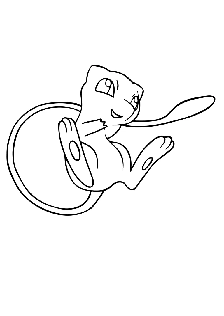 Mew coloring page (A4) to print