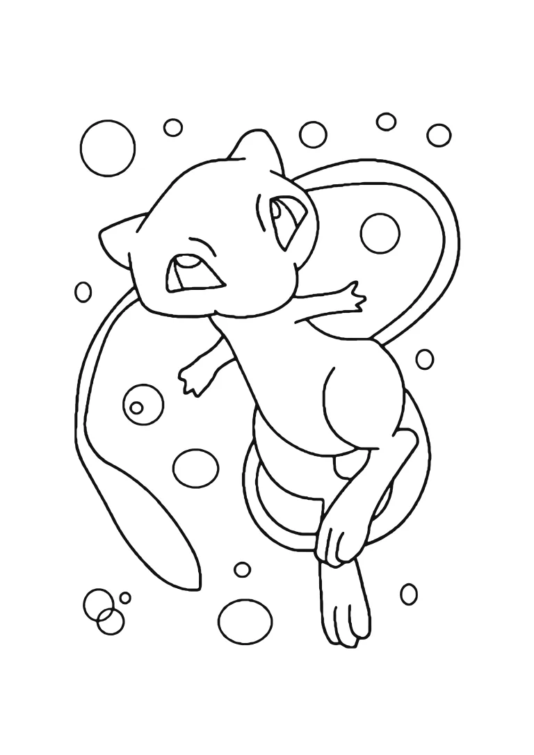 Mew coloring page (A4) to print
